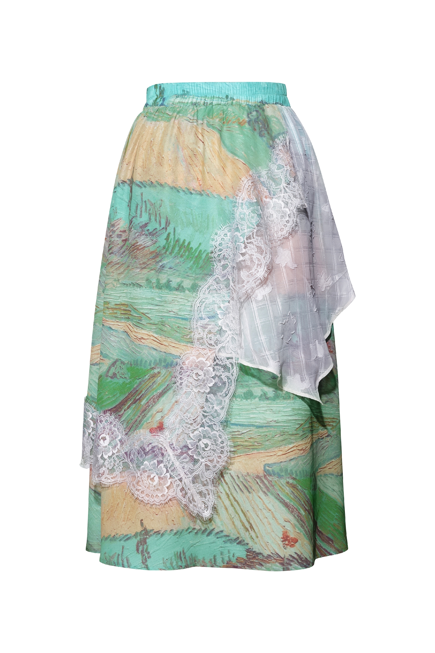 Lace Patchwork A-Line Skirt