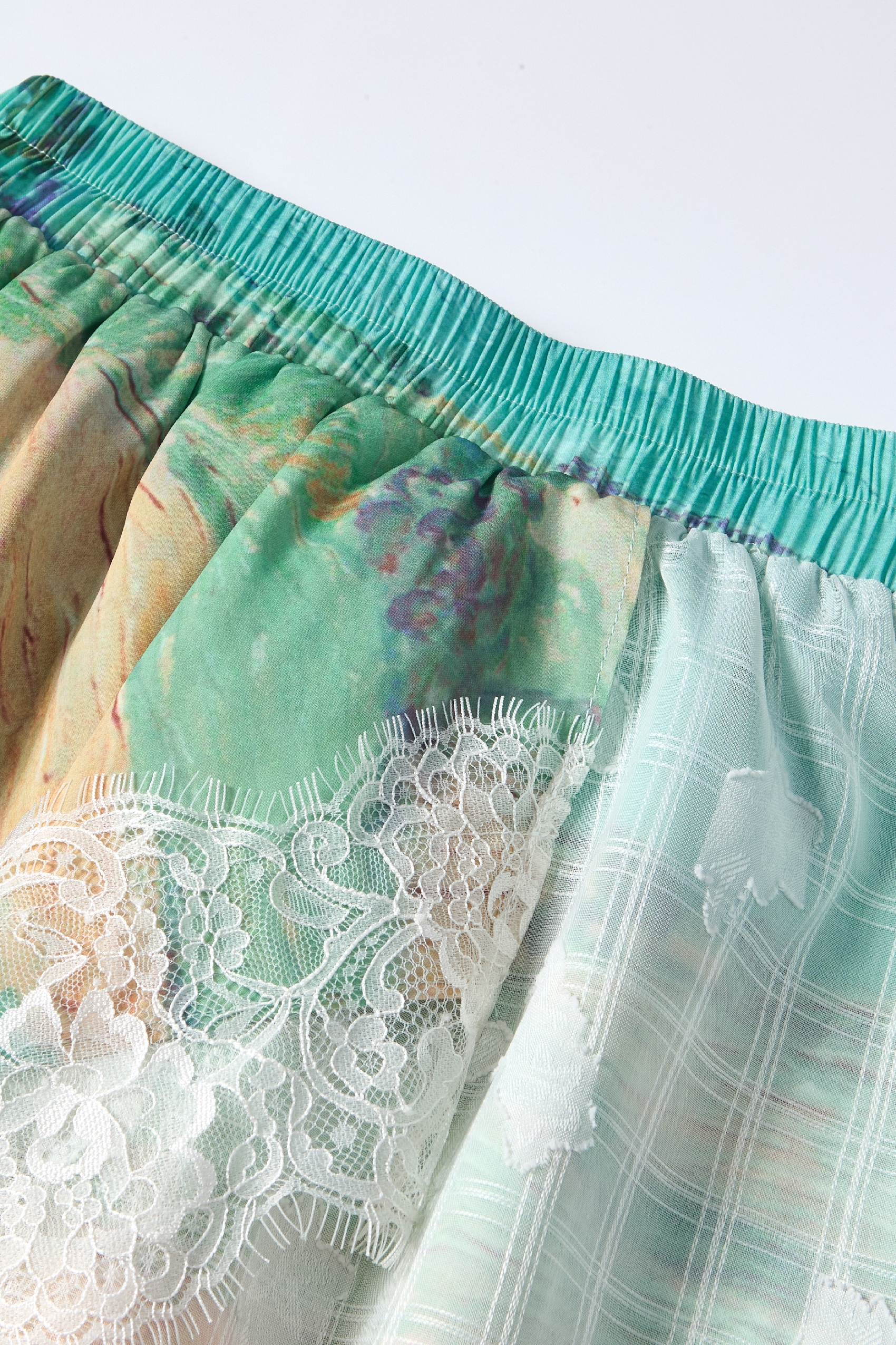Lace Patchwork A-Line Skirt