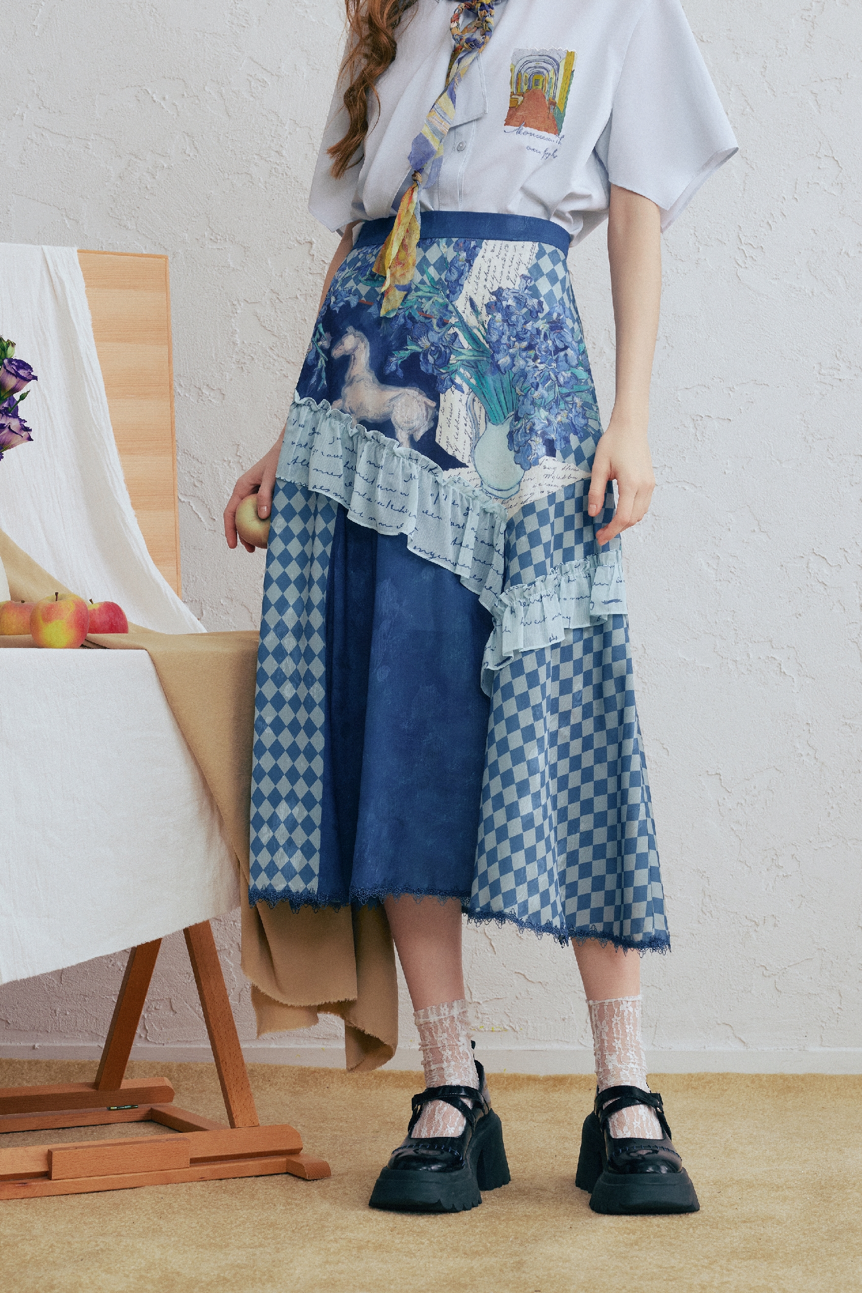 Asymmetrical Print Skirt