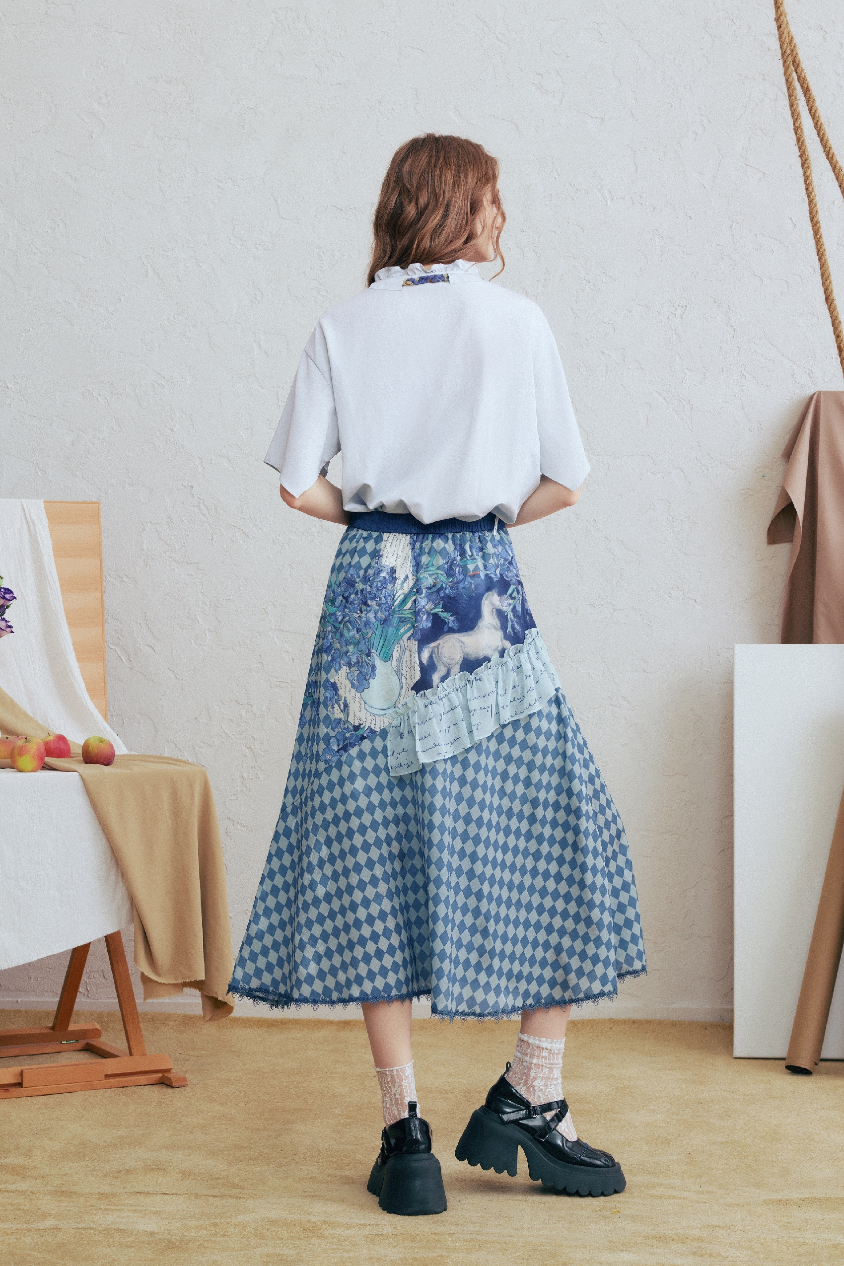 Asymmetrical Print Skirt