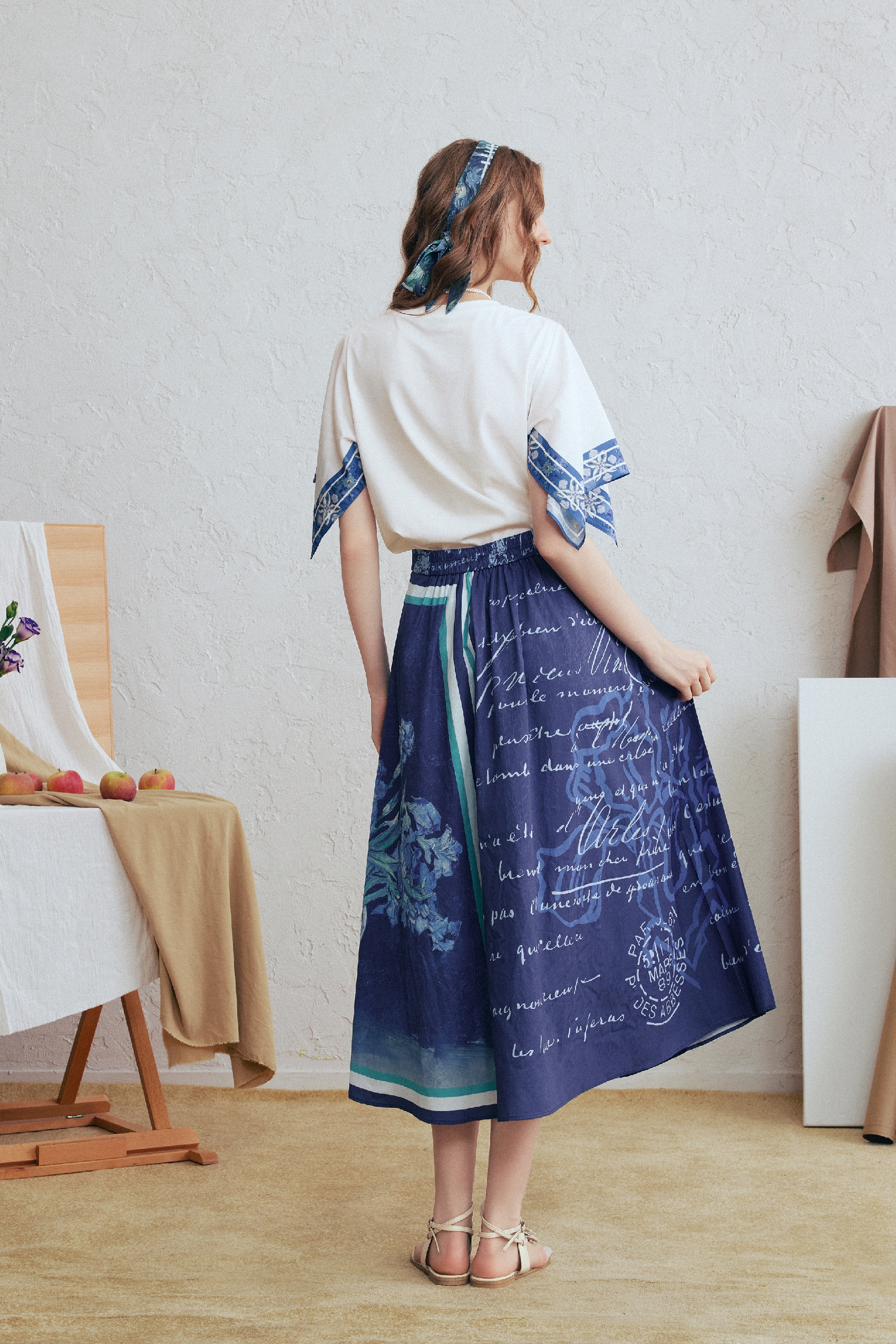 High-Waisted Print Skirt