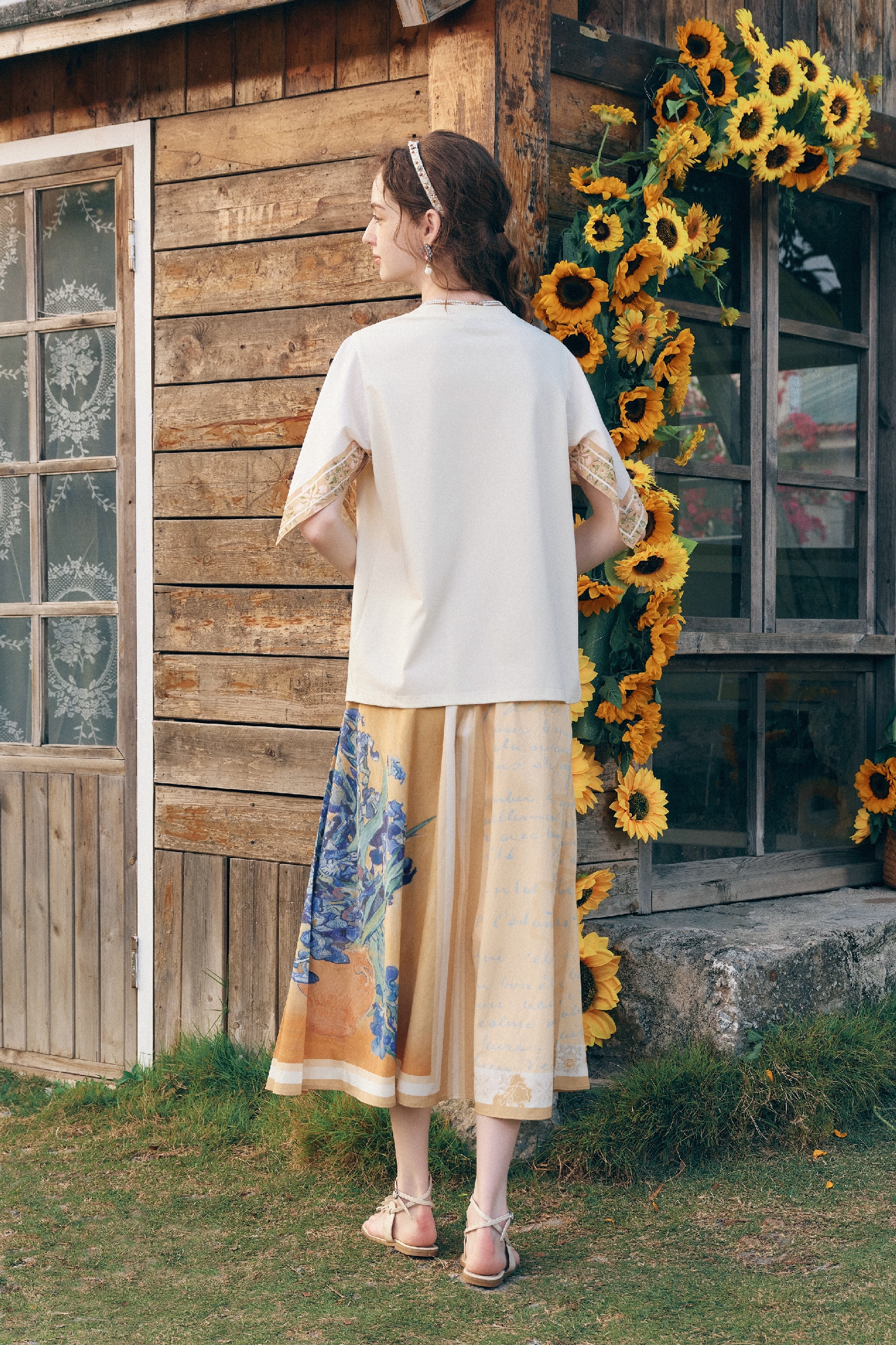 High-Waisted Print Skirt