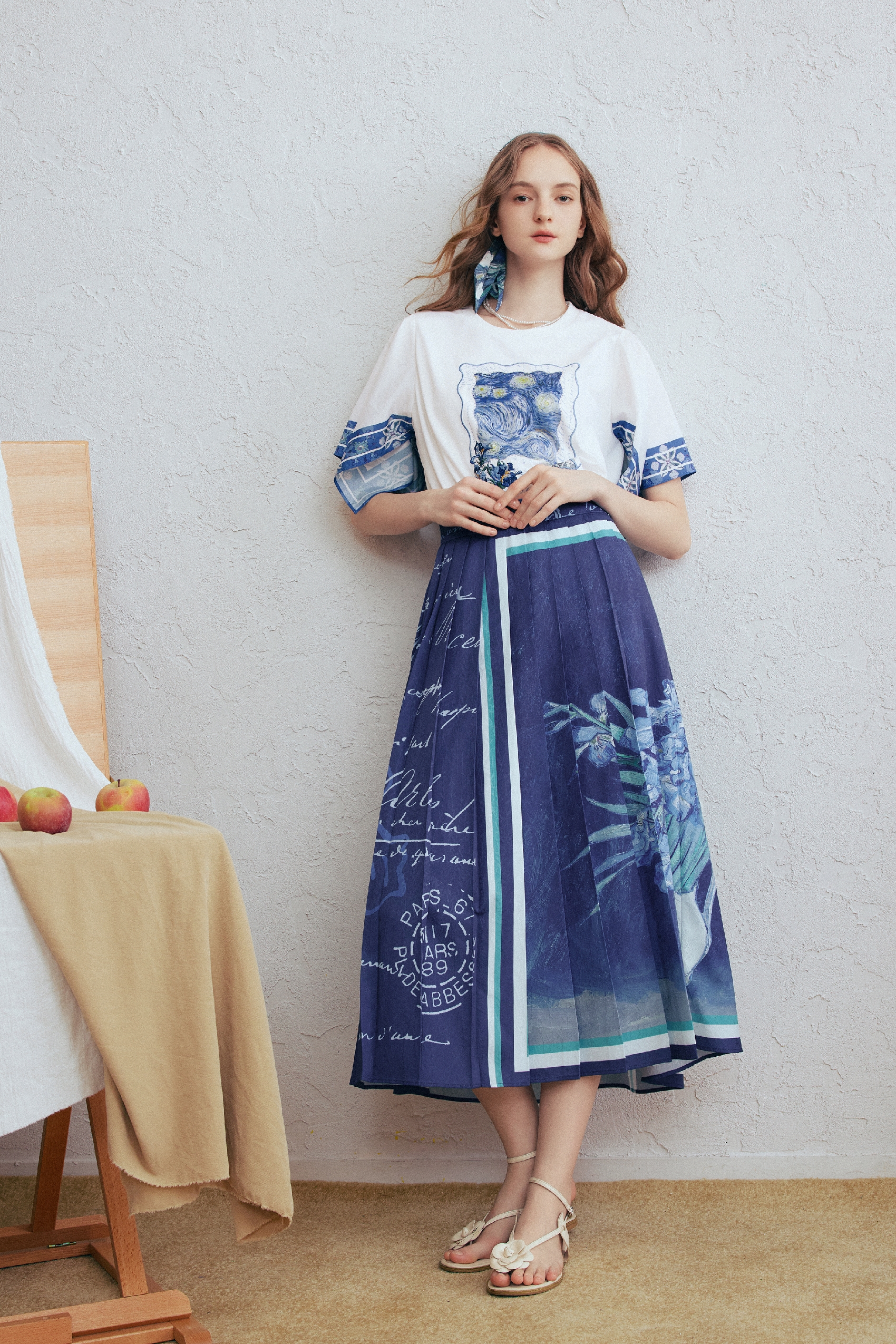 High-Waisted Print Skirt