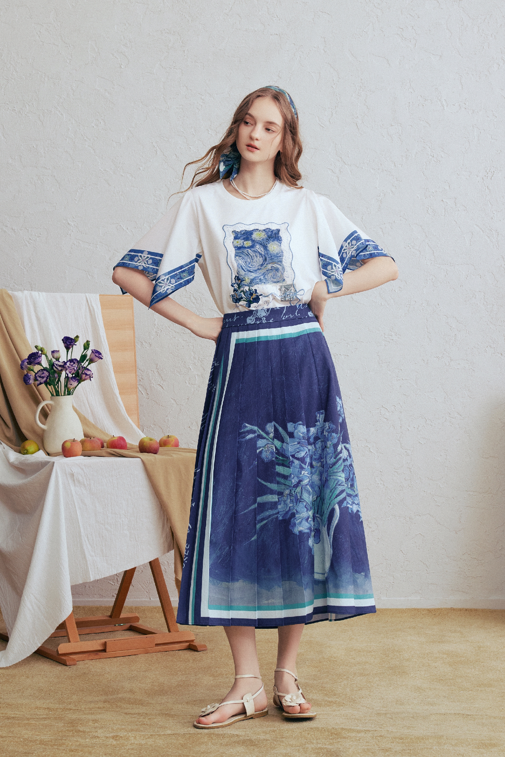 High-Waisted Print Skirt