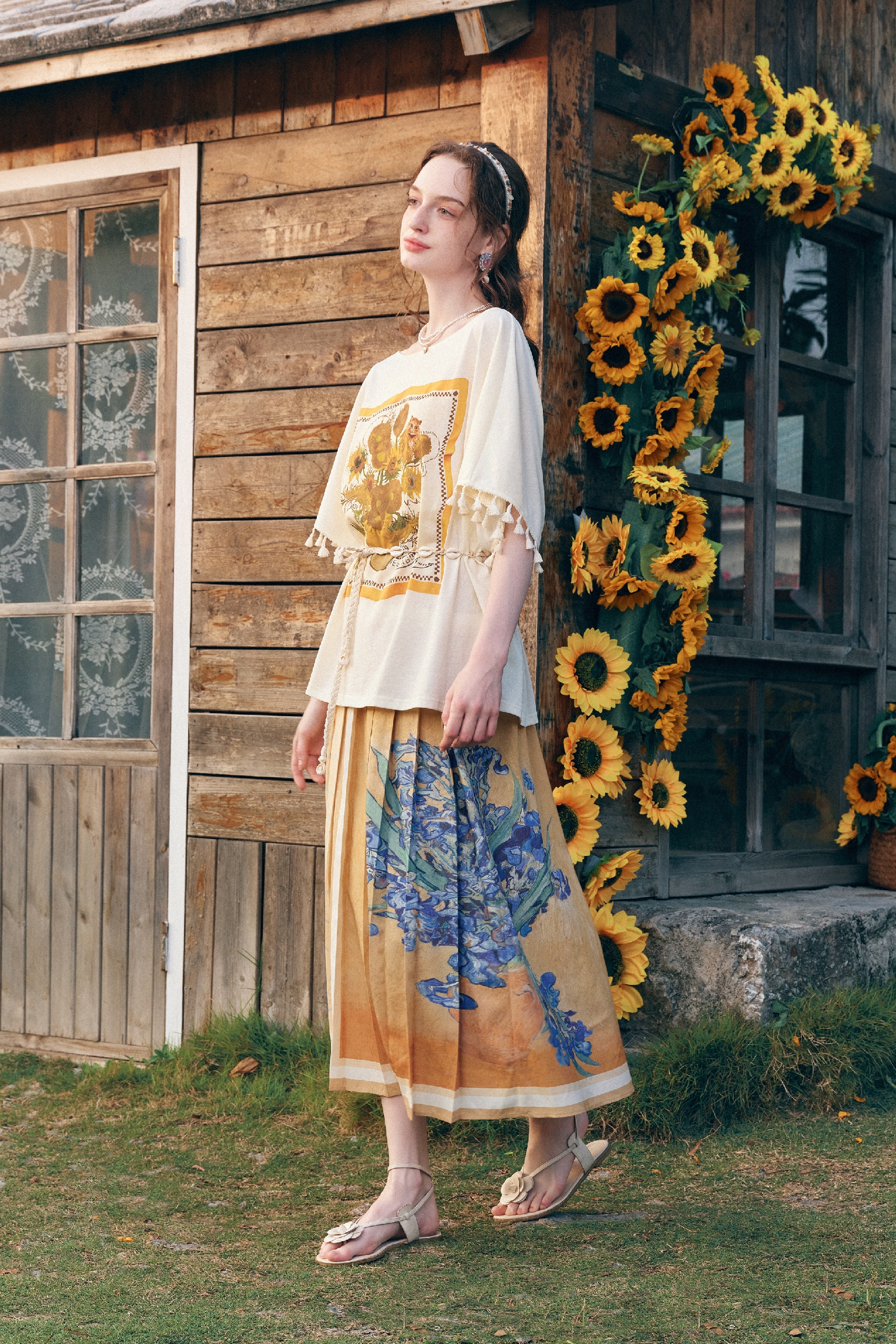 High-Waisted Print Skirt