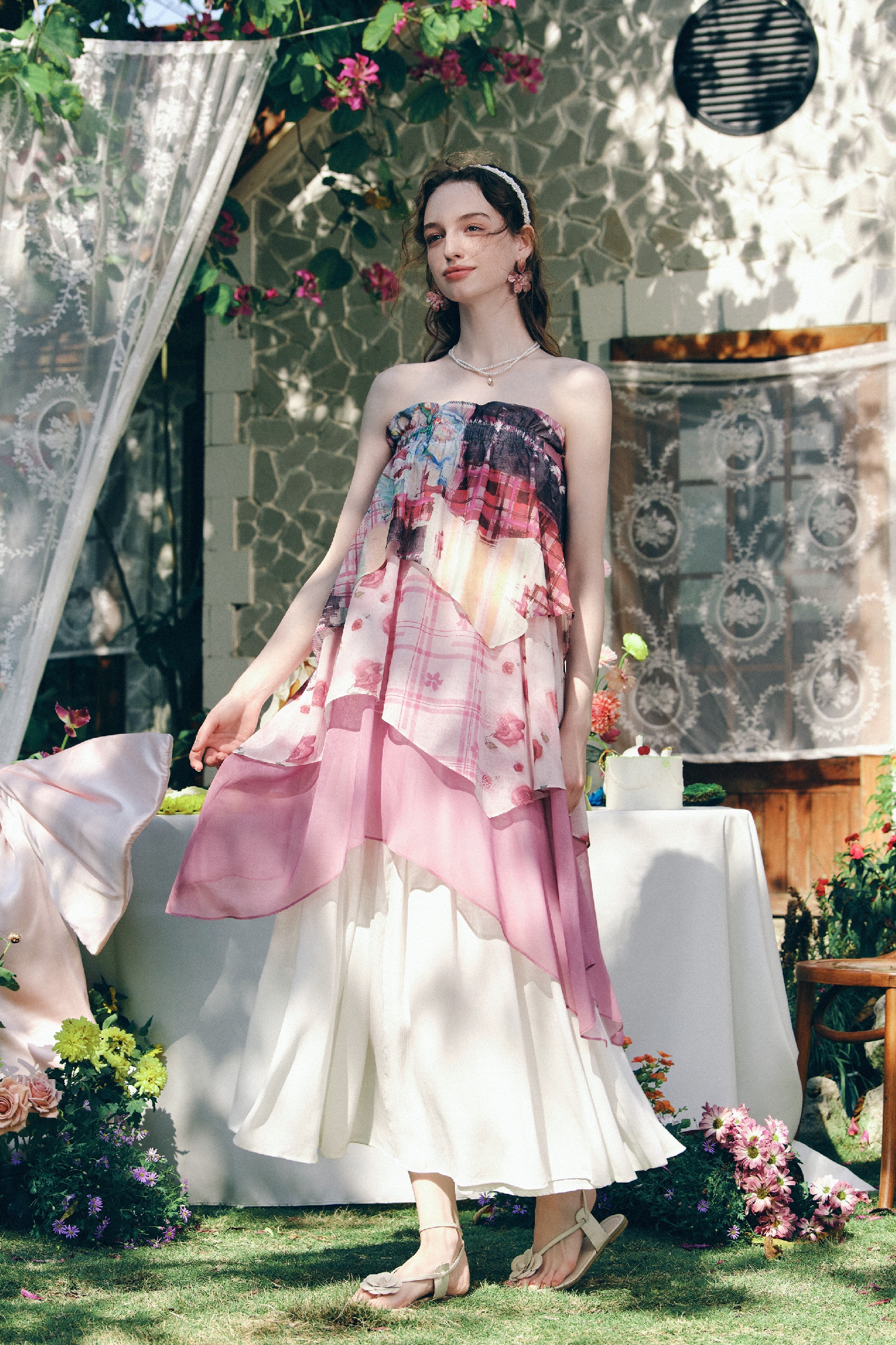 Printed Asymmetrical Skirt