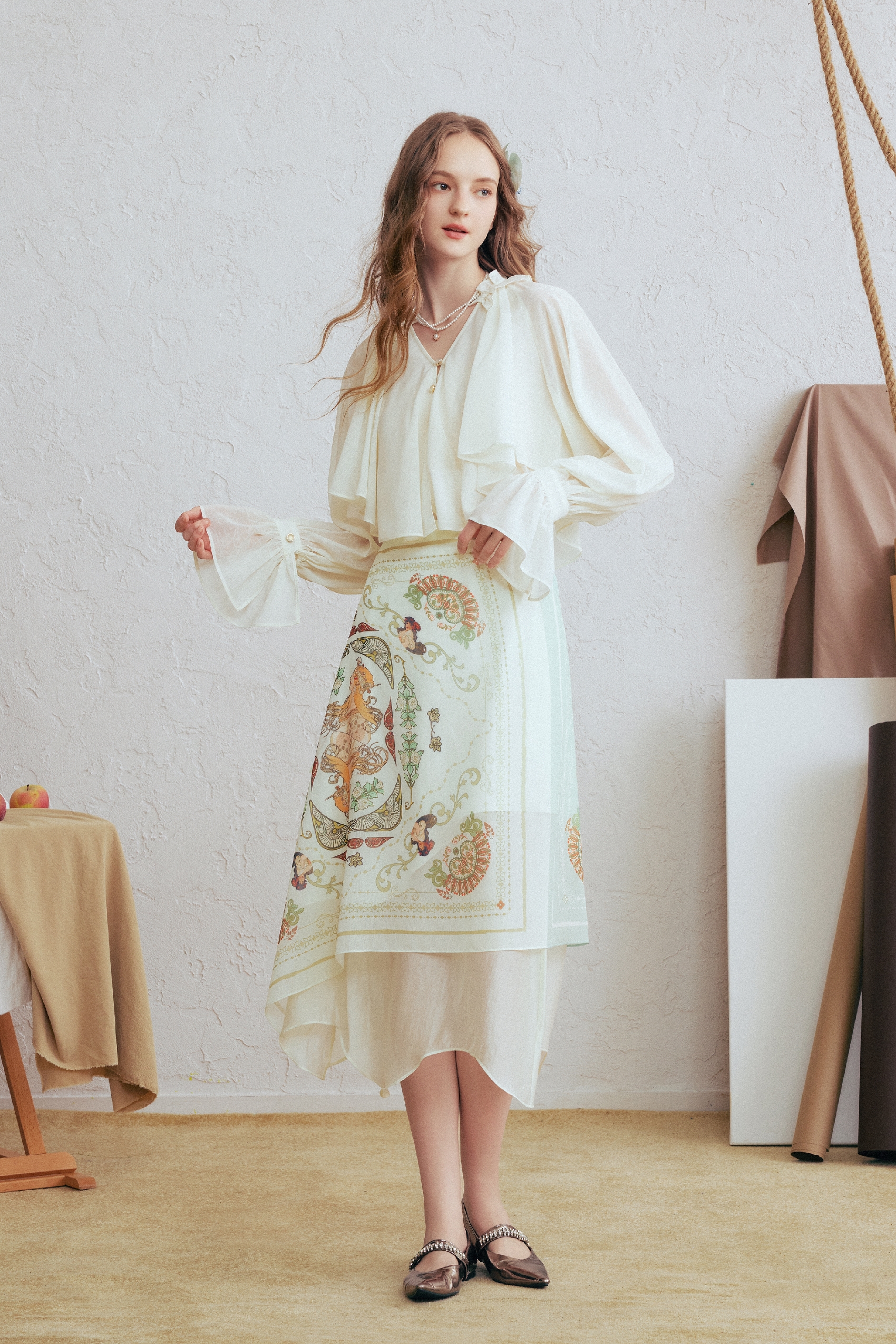 Printed Asymmetrical Skirt