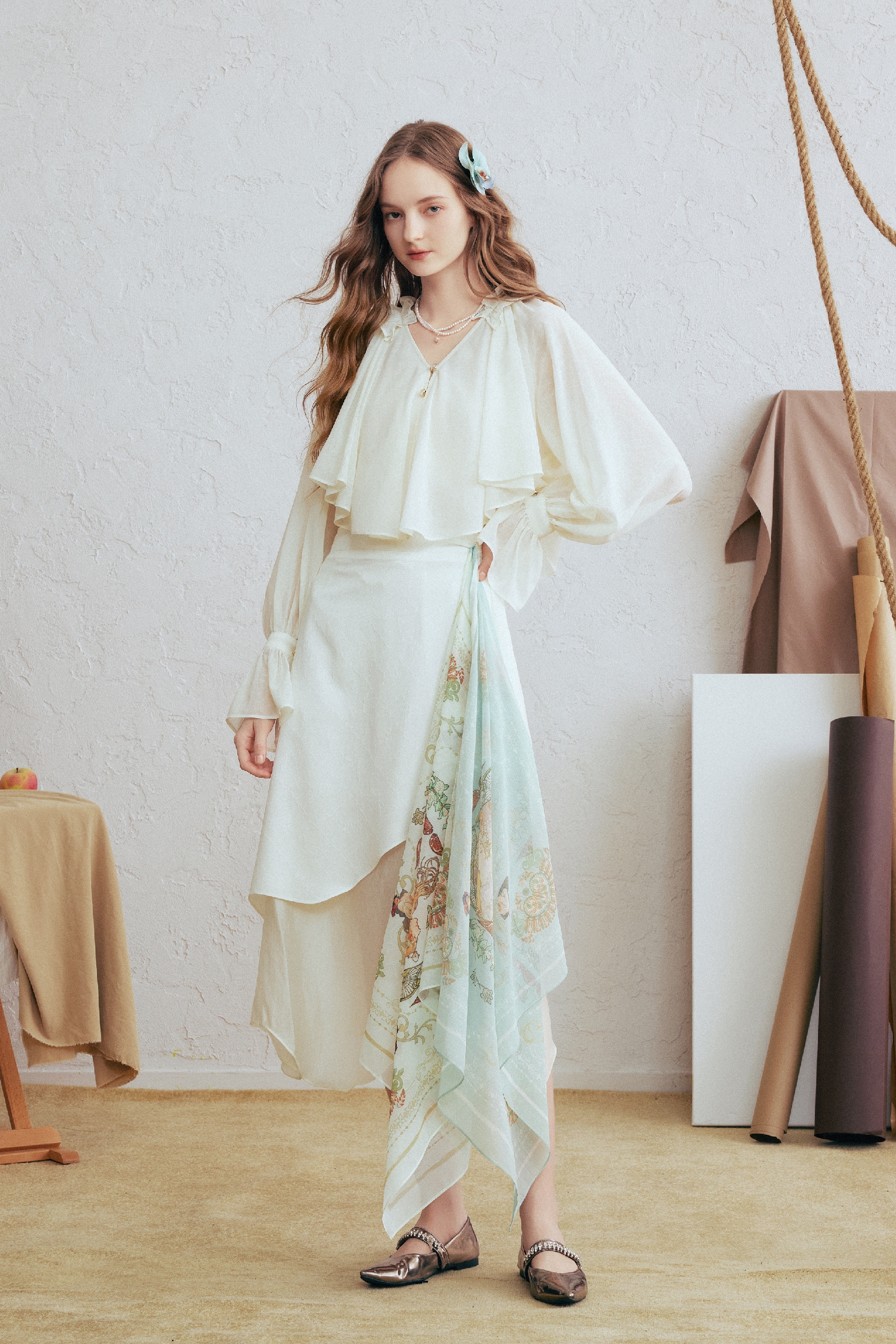 Printed Asymmetrical Skirt