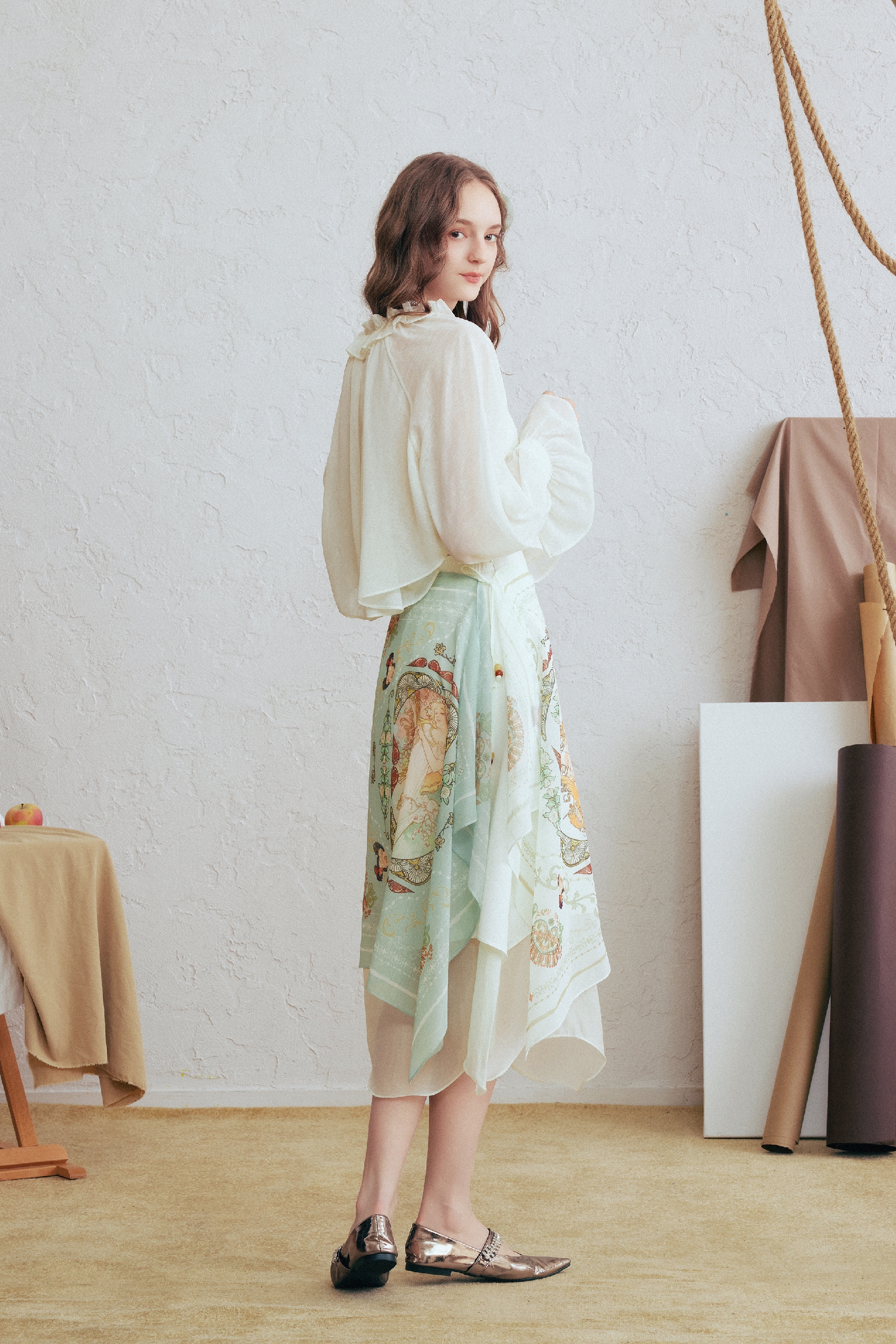 Printed Asymmetrical Skirt