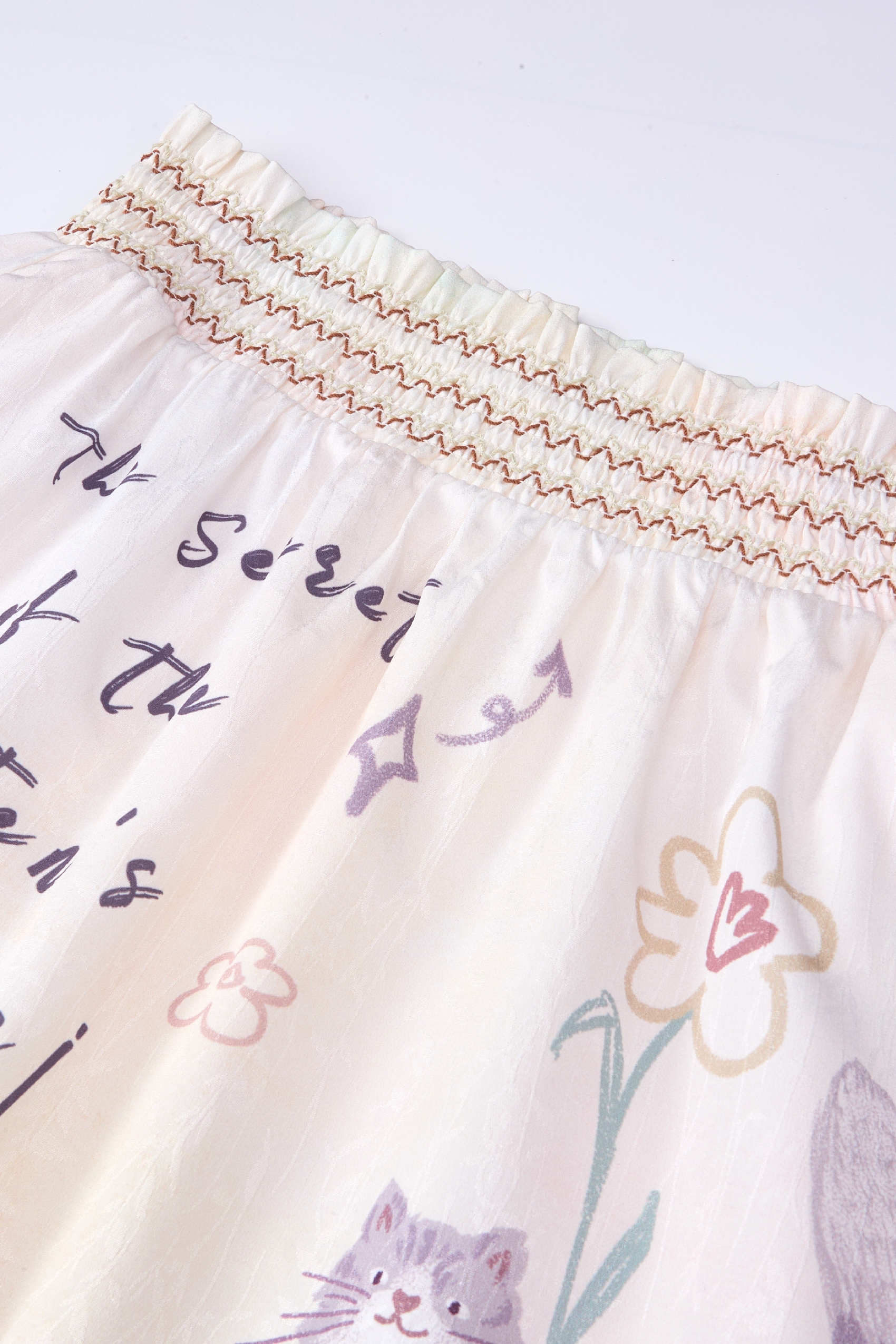 High-Waisted Printed Skirt-LYONSENS