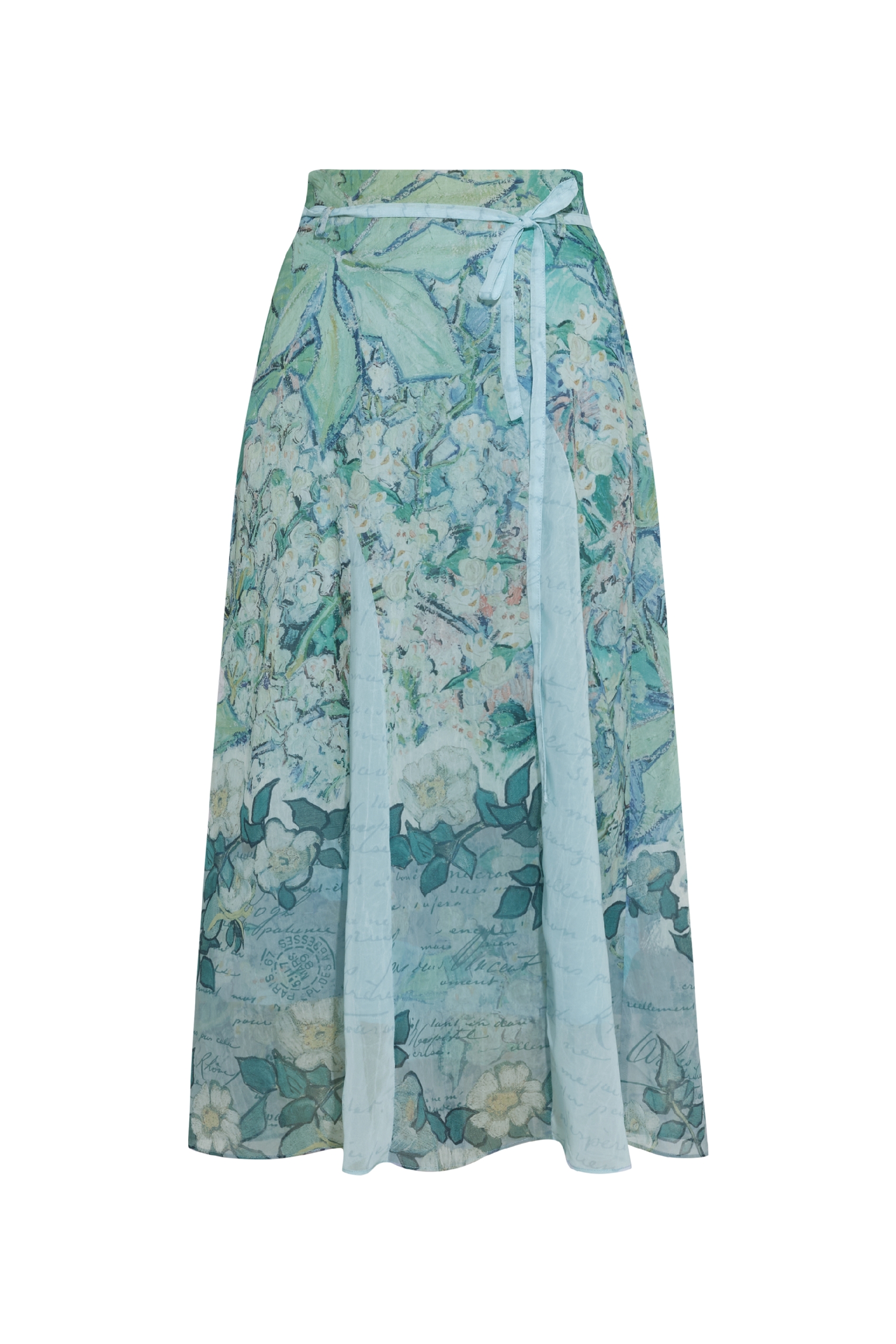 Printed Tie-Waist A-Line Skirt