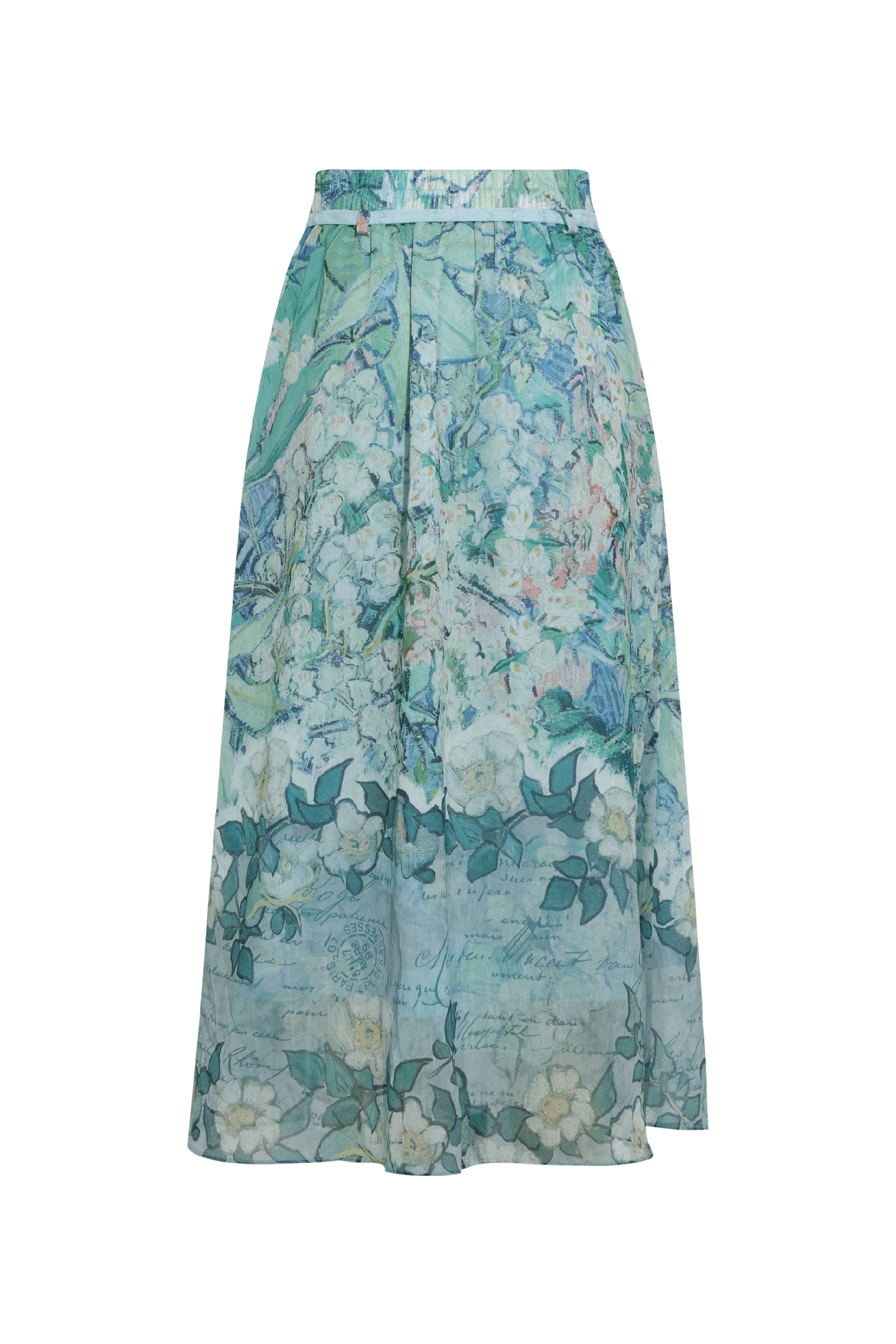 Printed Tie-Waist A-Line Skirt