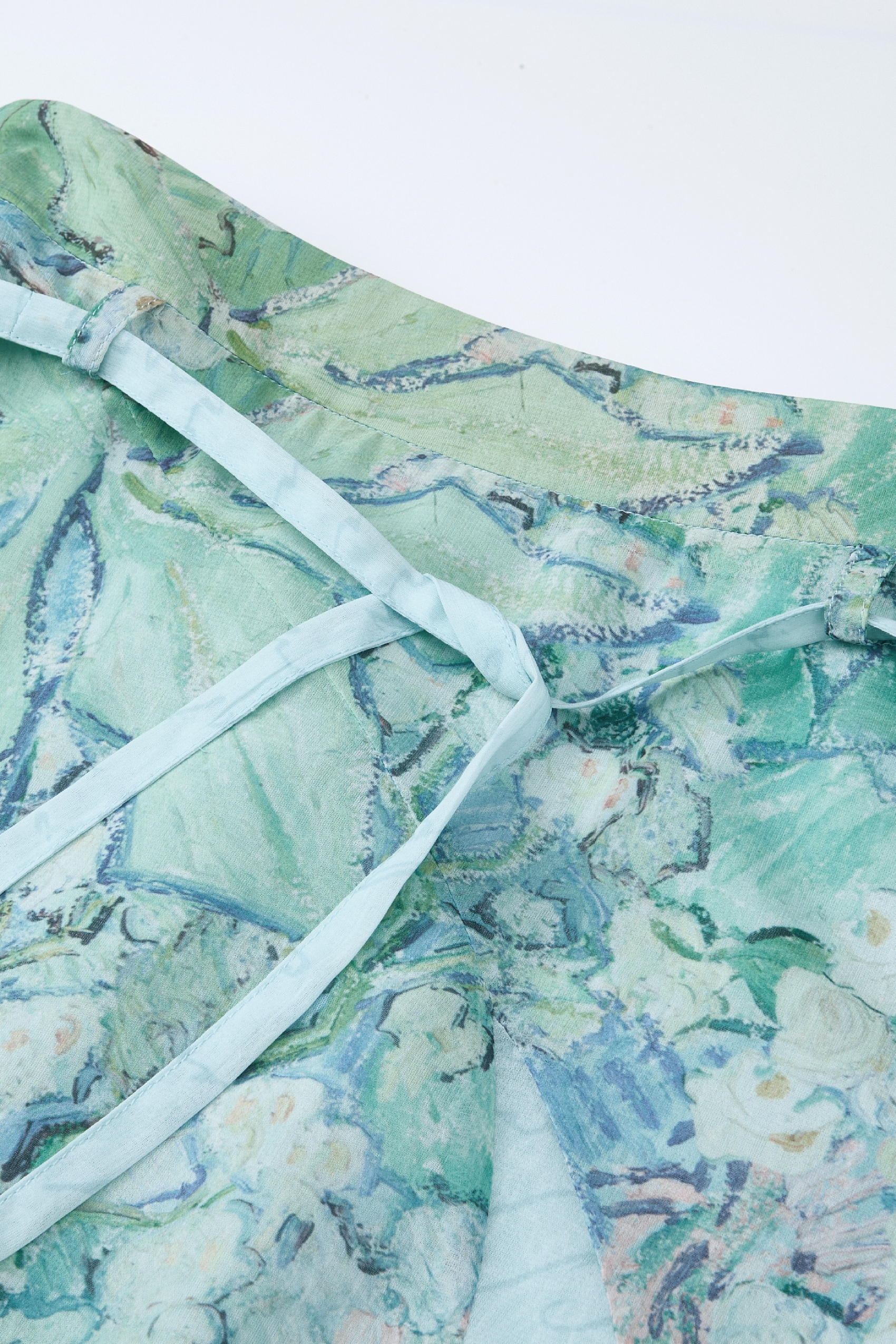 Printed Tie-Waist A-Line Skirt