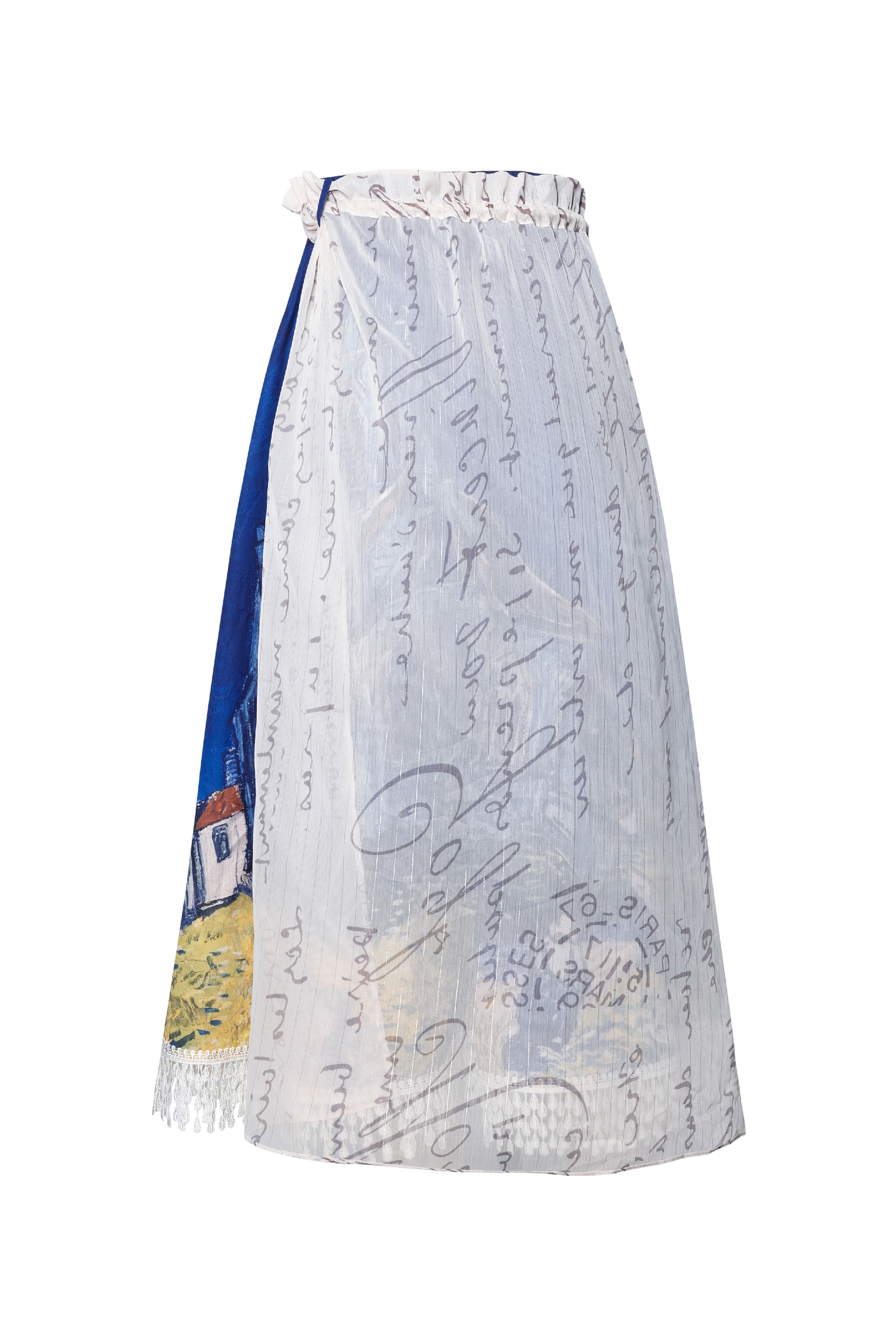 Tassel Trim Printed Skirt