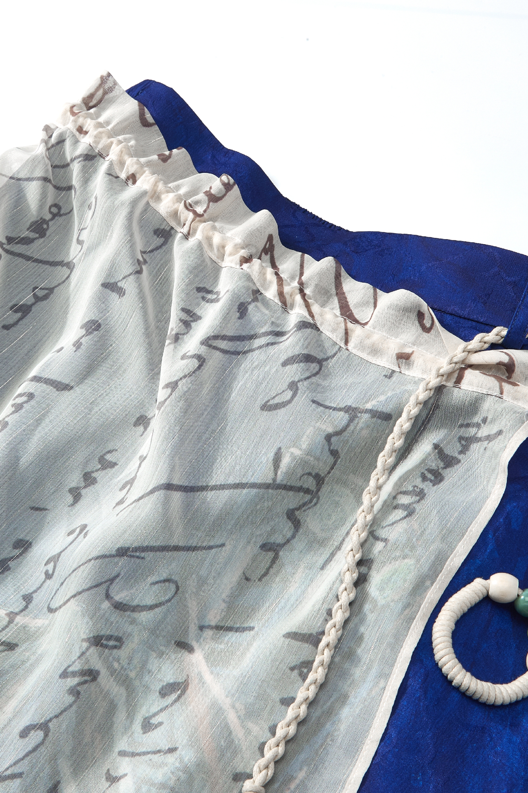 Tassel Trim Printed Skirt