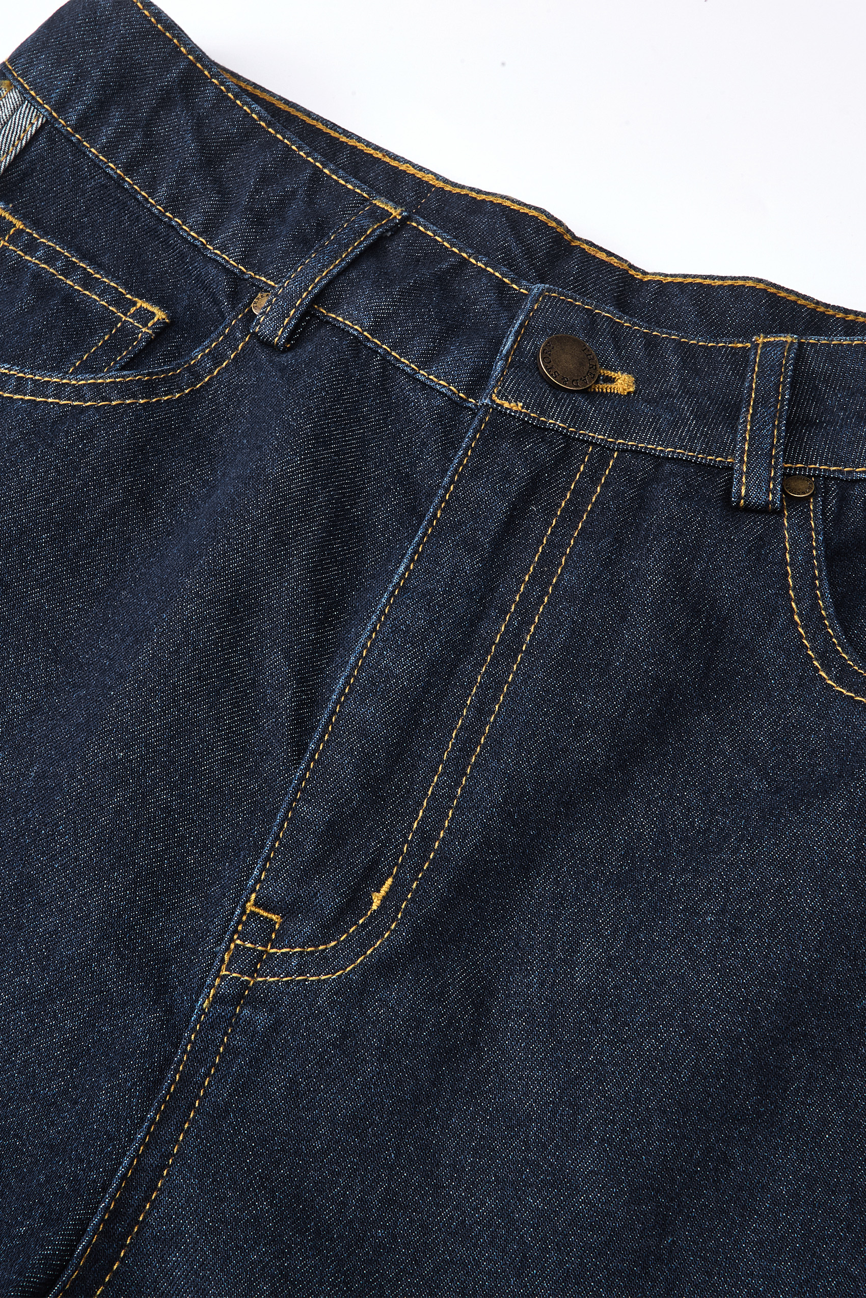 Blue Printed Denim Pants