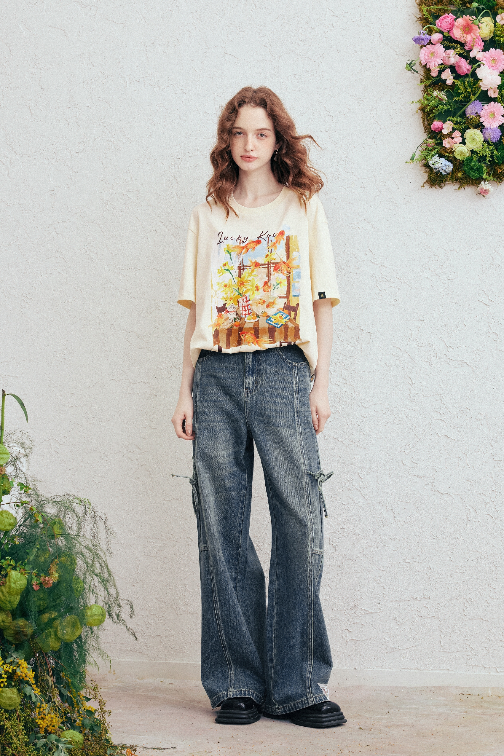 High-Waisted Wide-Leg Jeans