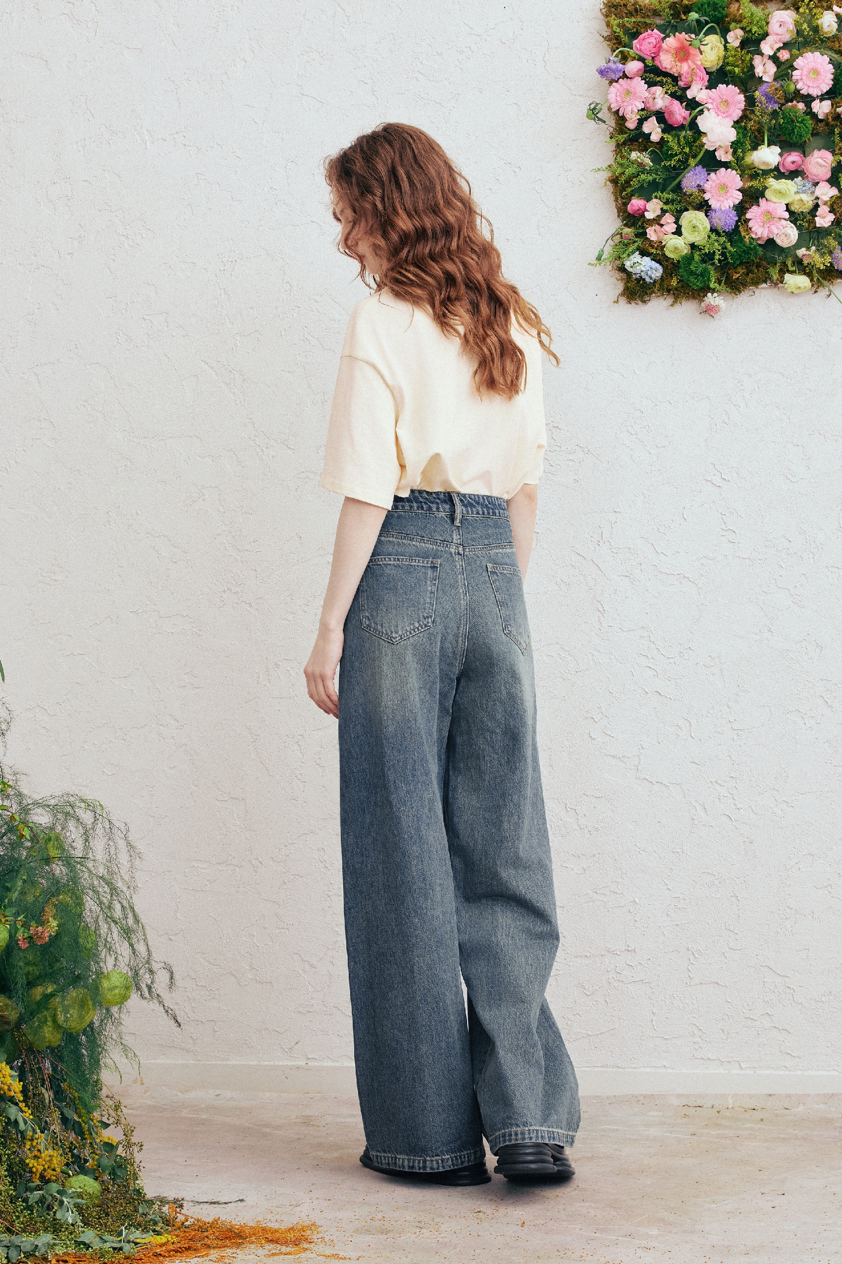 High-Waisted Wide-Leg Jeans