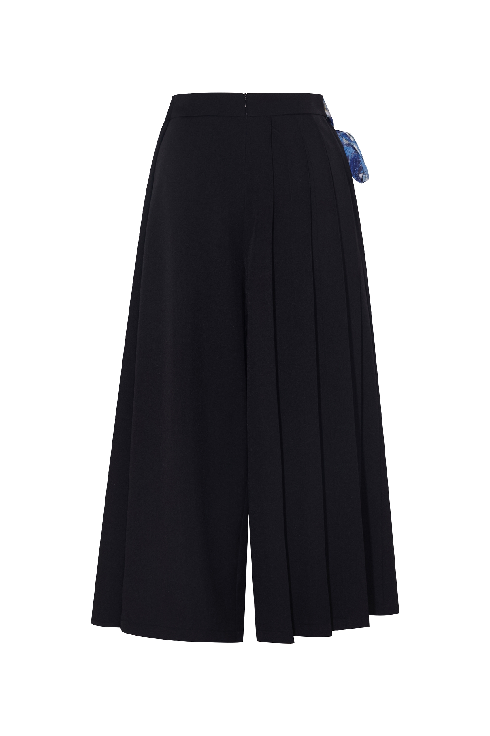 Printed Tie-Detail High-Waist Wide-Leg Pants