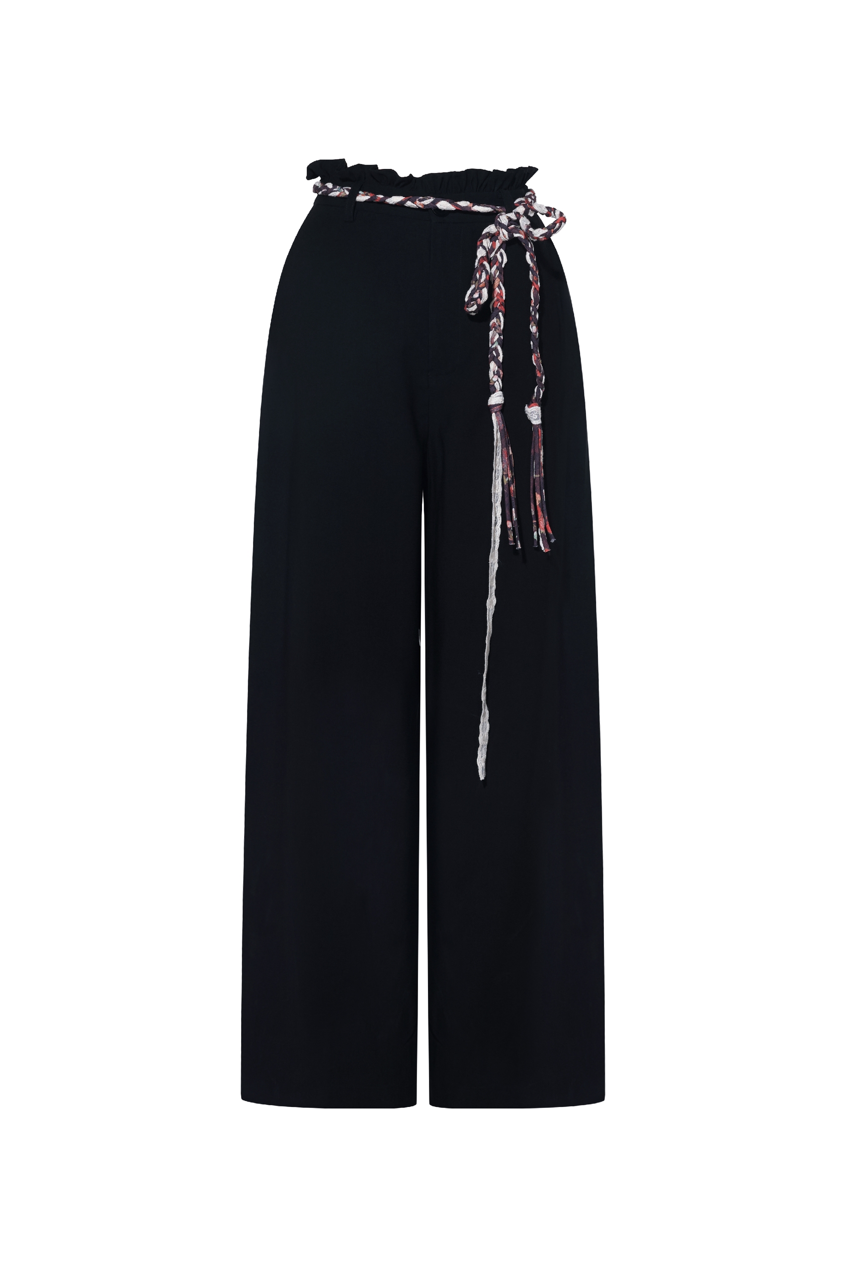 Braided Belt Relaxed Pants