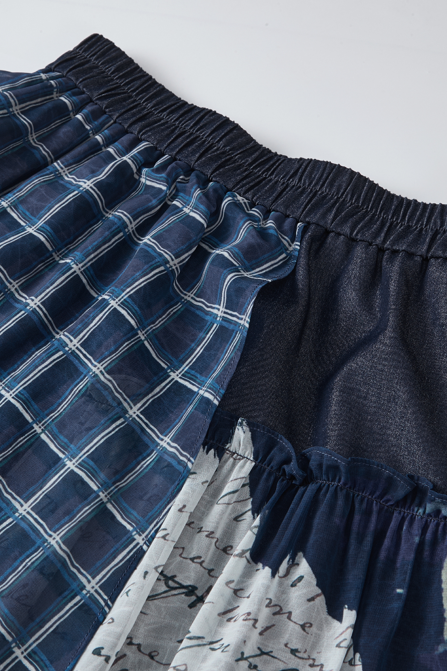 Blue High-Waisted Casual Pants