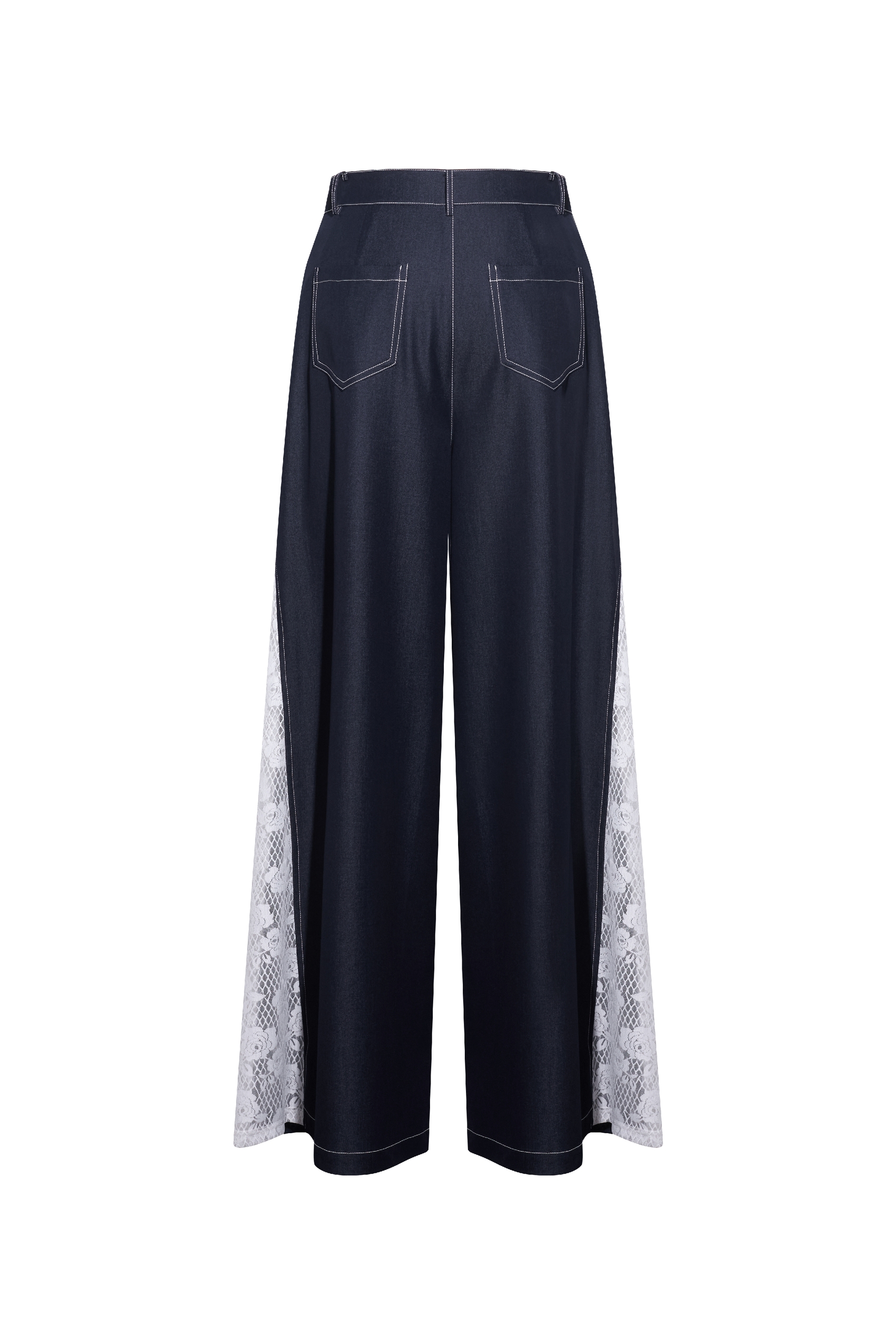 Blue Lace Casual Pants