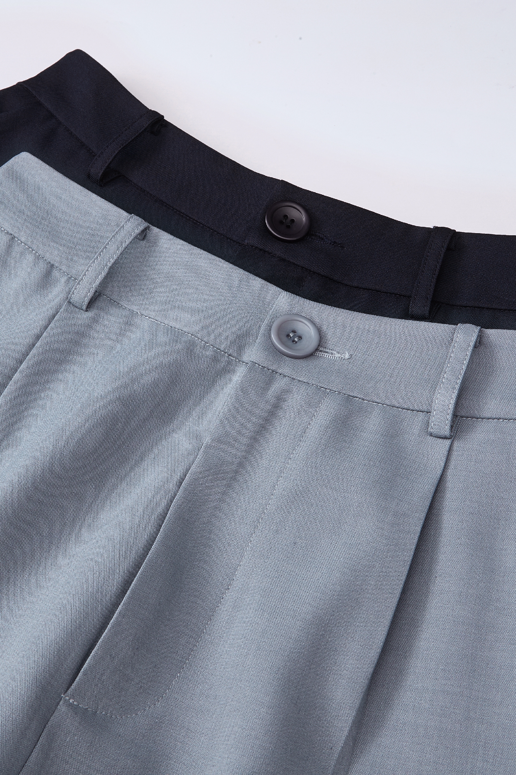 Blue Embroidered Casual Pants