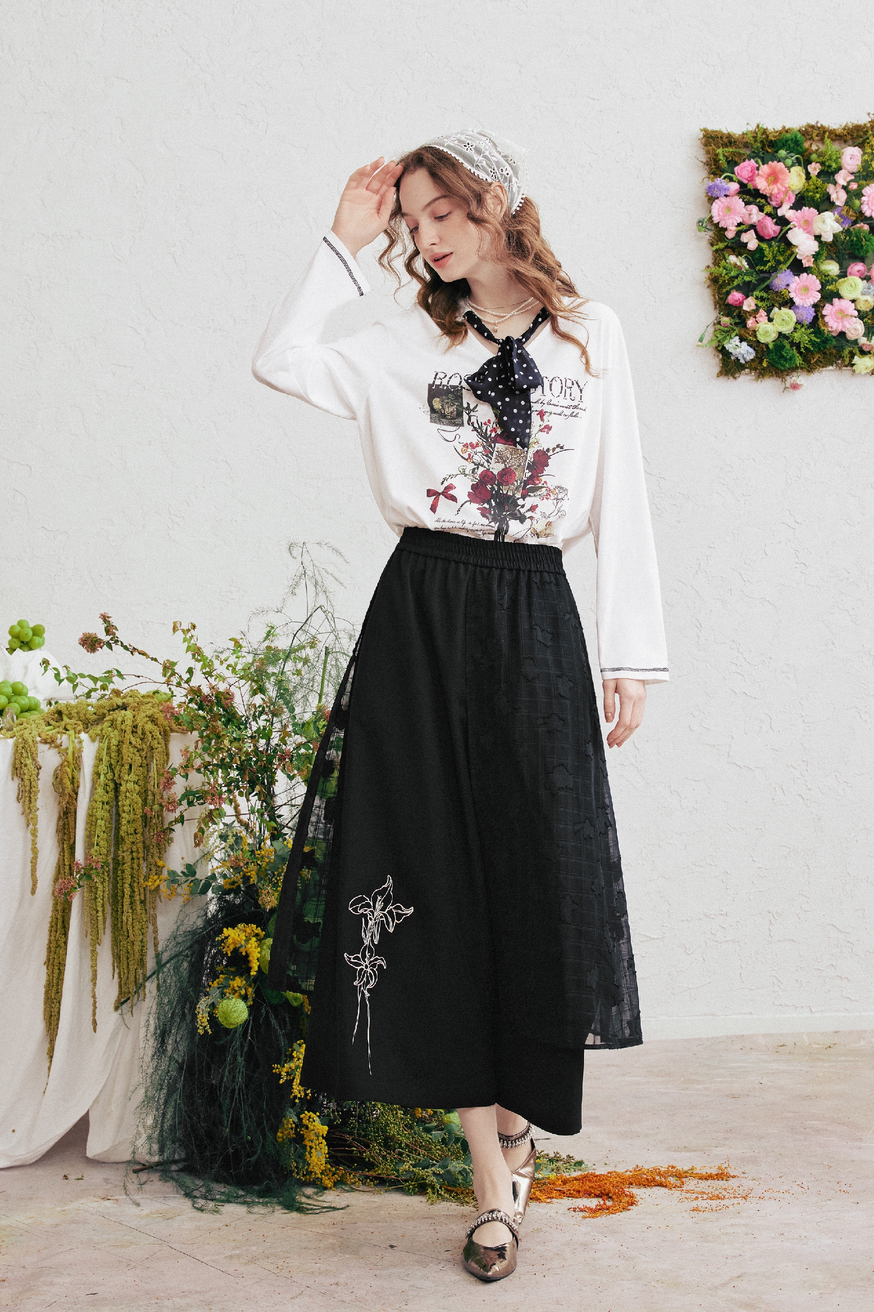 White Lace Casual Pants