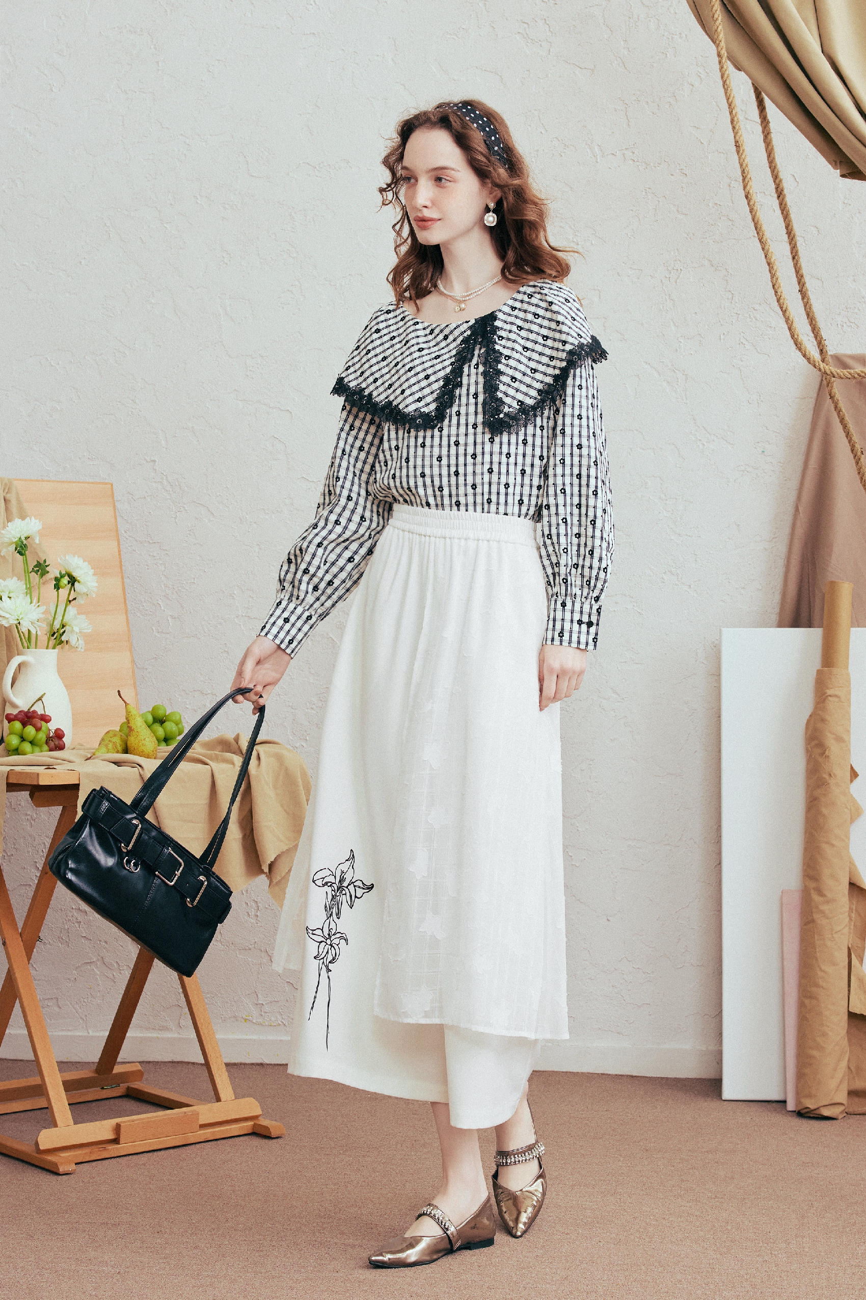 White Lace Casual Pants