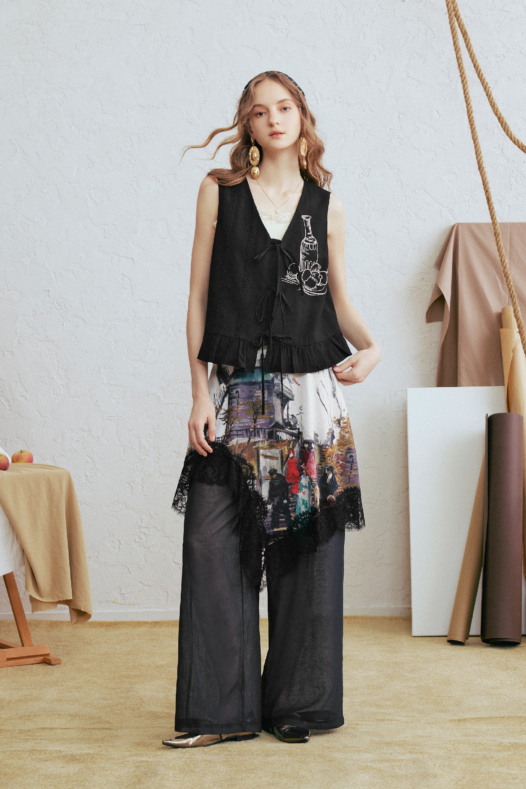 Loose Fit Printed Casual Pants