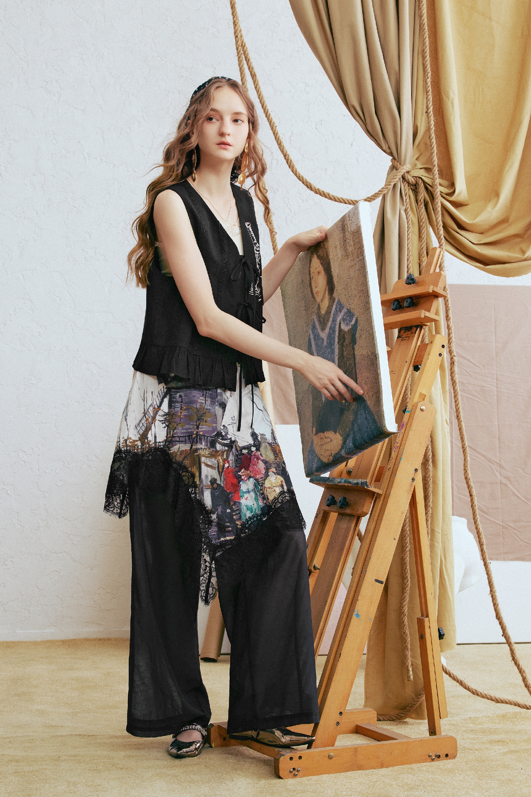 Loose Fit Printed Casual Pants