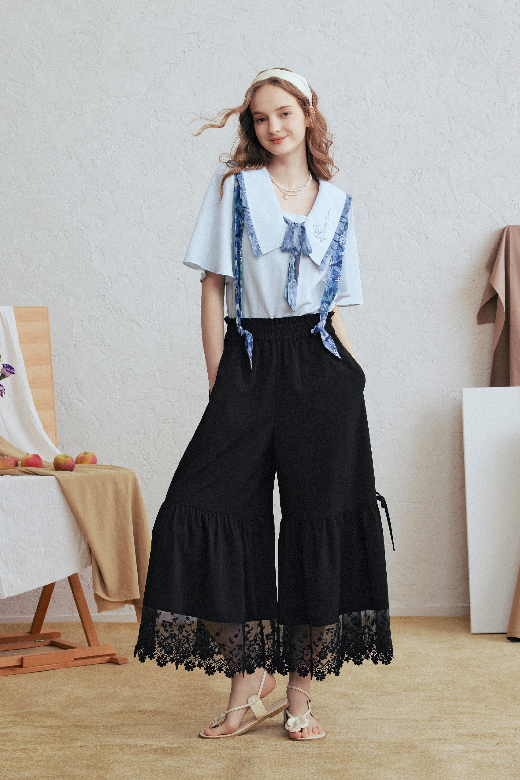 Lace Patchwork Casual Pants