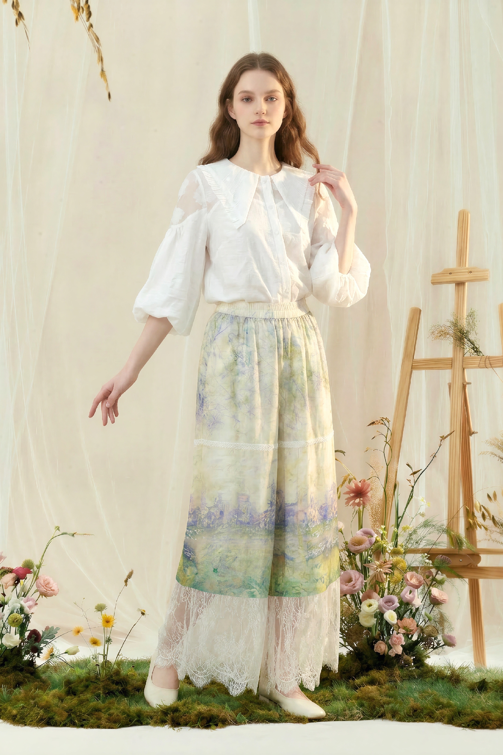 Lace Patchwork Casual Pants