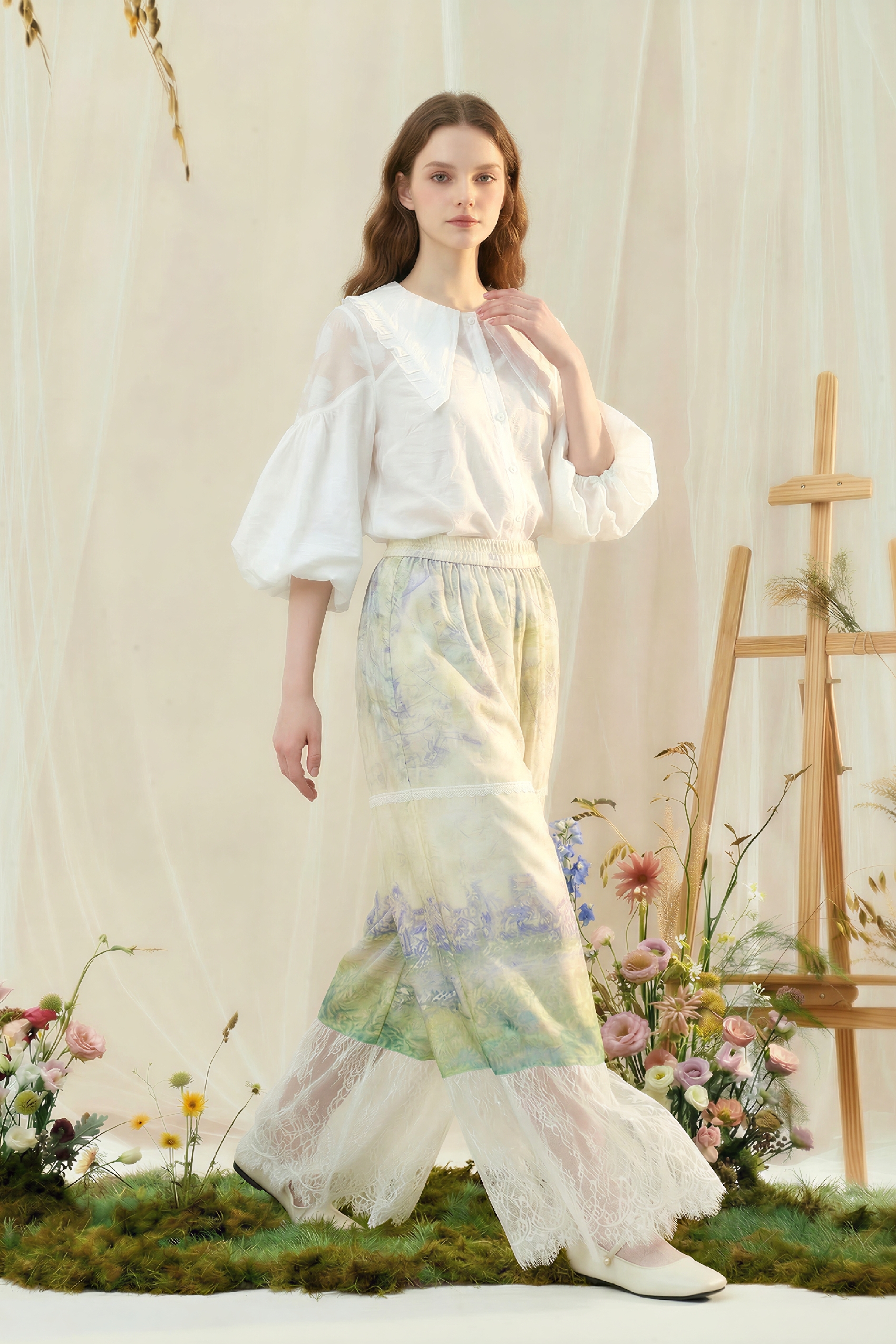 Lace Patchwork Casual Pants