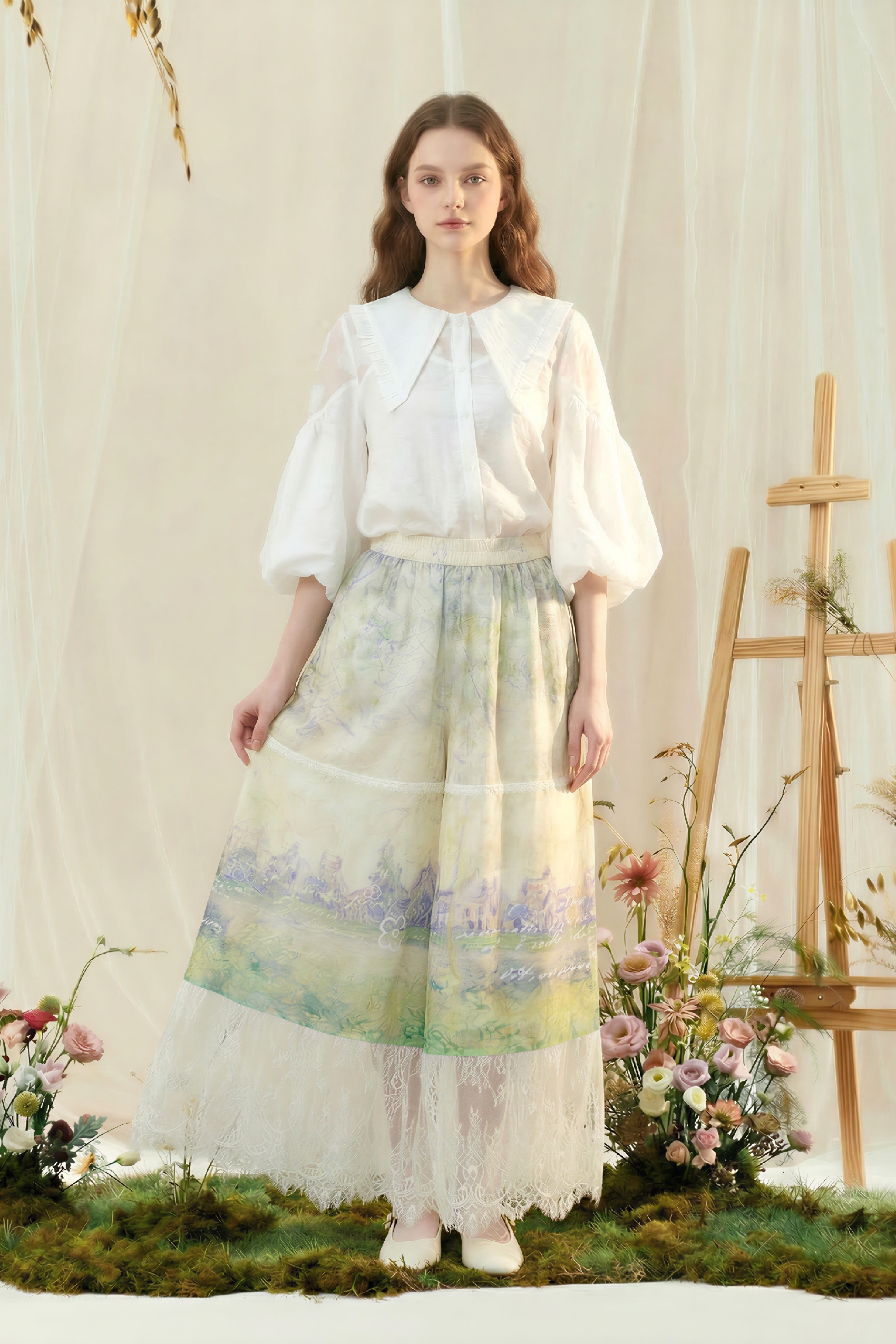 Lace Patchwork Casual Pants