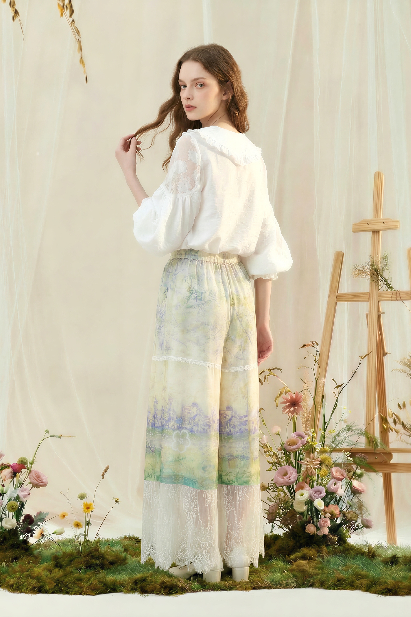 Lace Patchwork Casual Pants