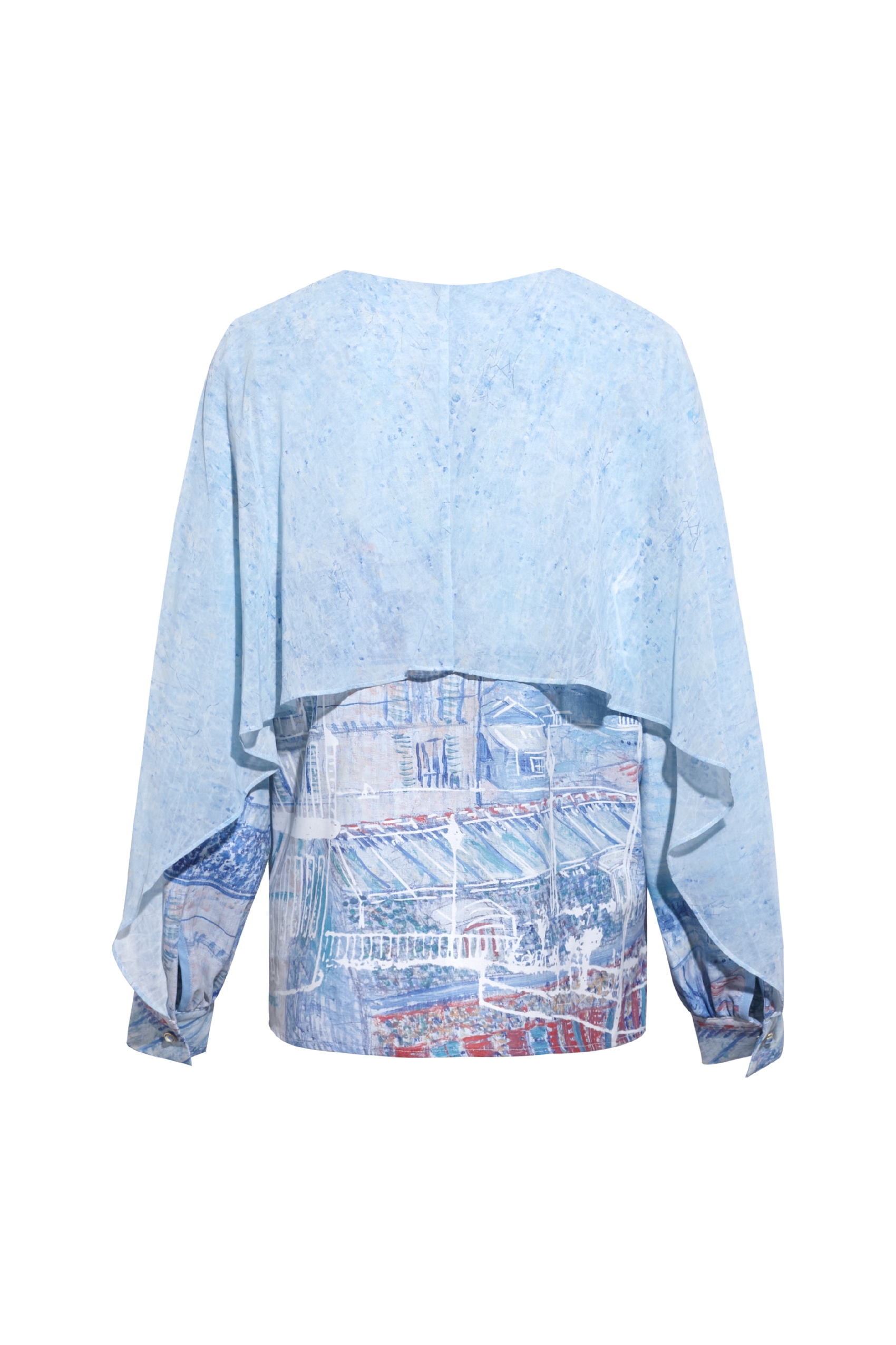 Printed Long Sleeve Chiffon Blouse