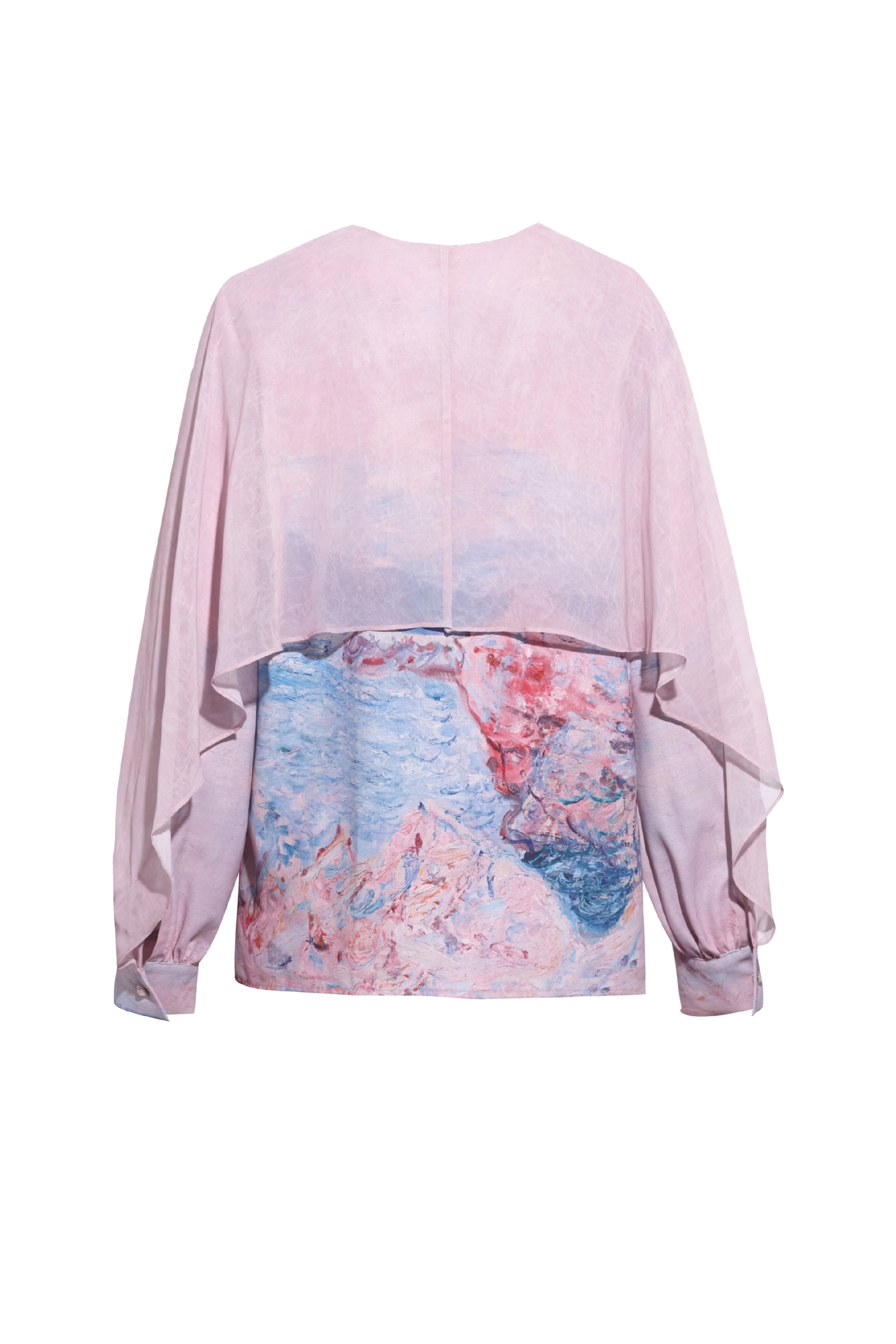 Printed Long Sleeve Chiffon Blouse