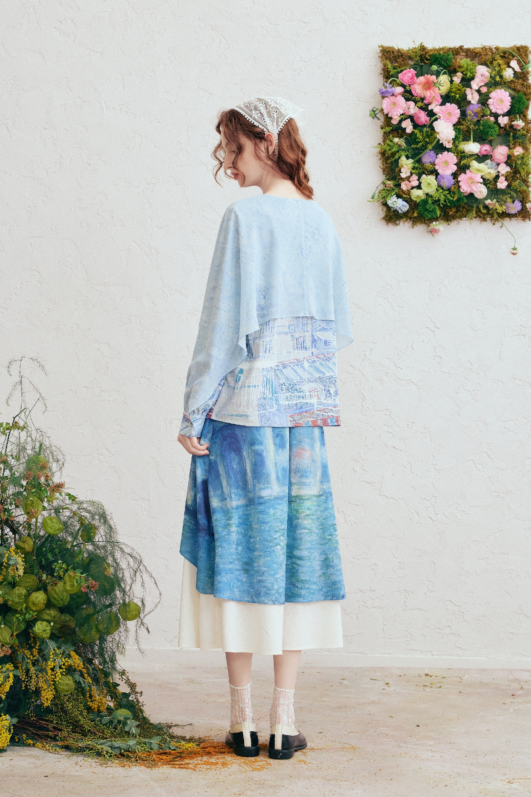 Printed Long Sleeve Chiffon Blouse