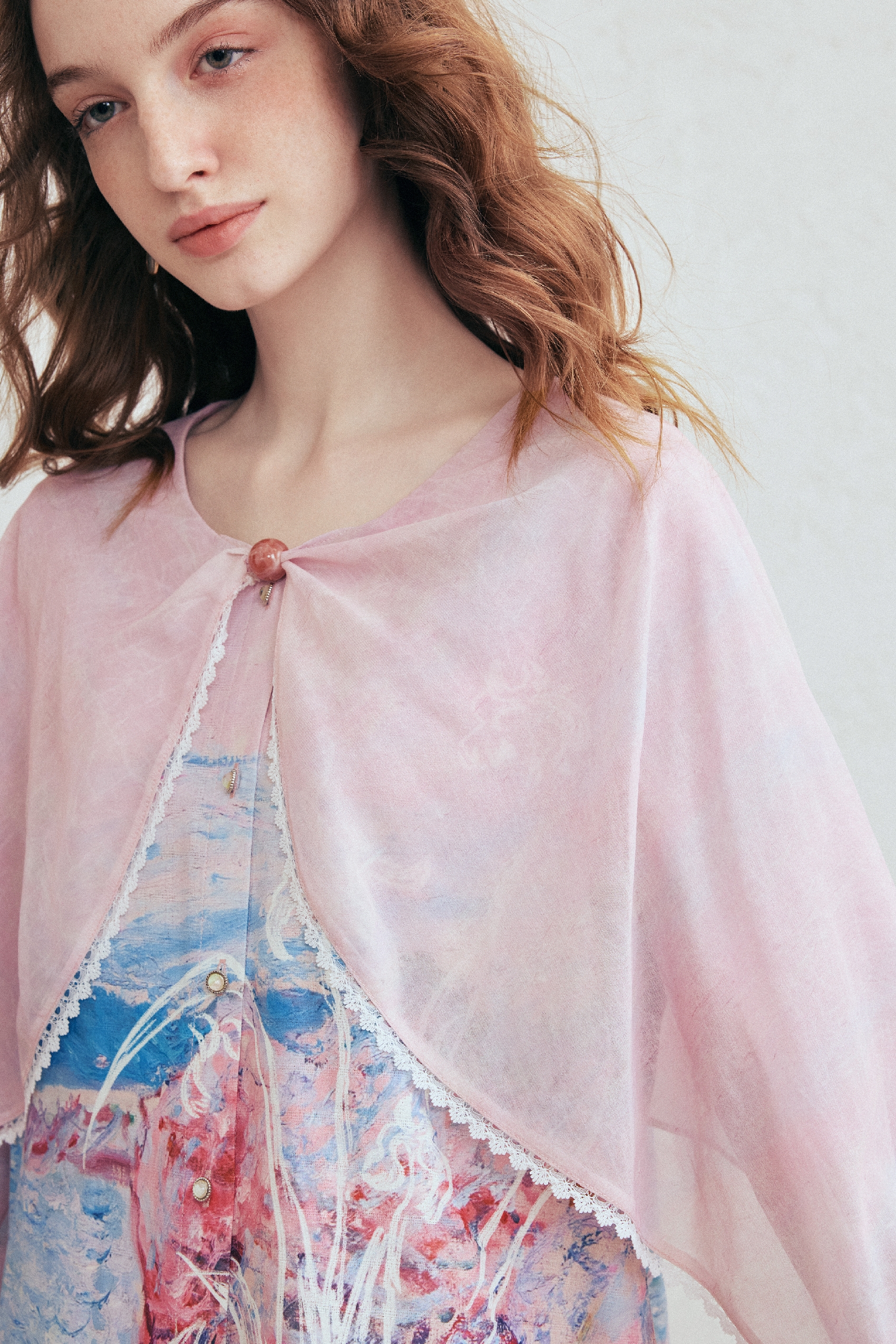 Printed Long Sleeve Chiffon Blouse