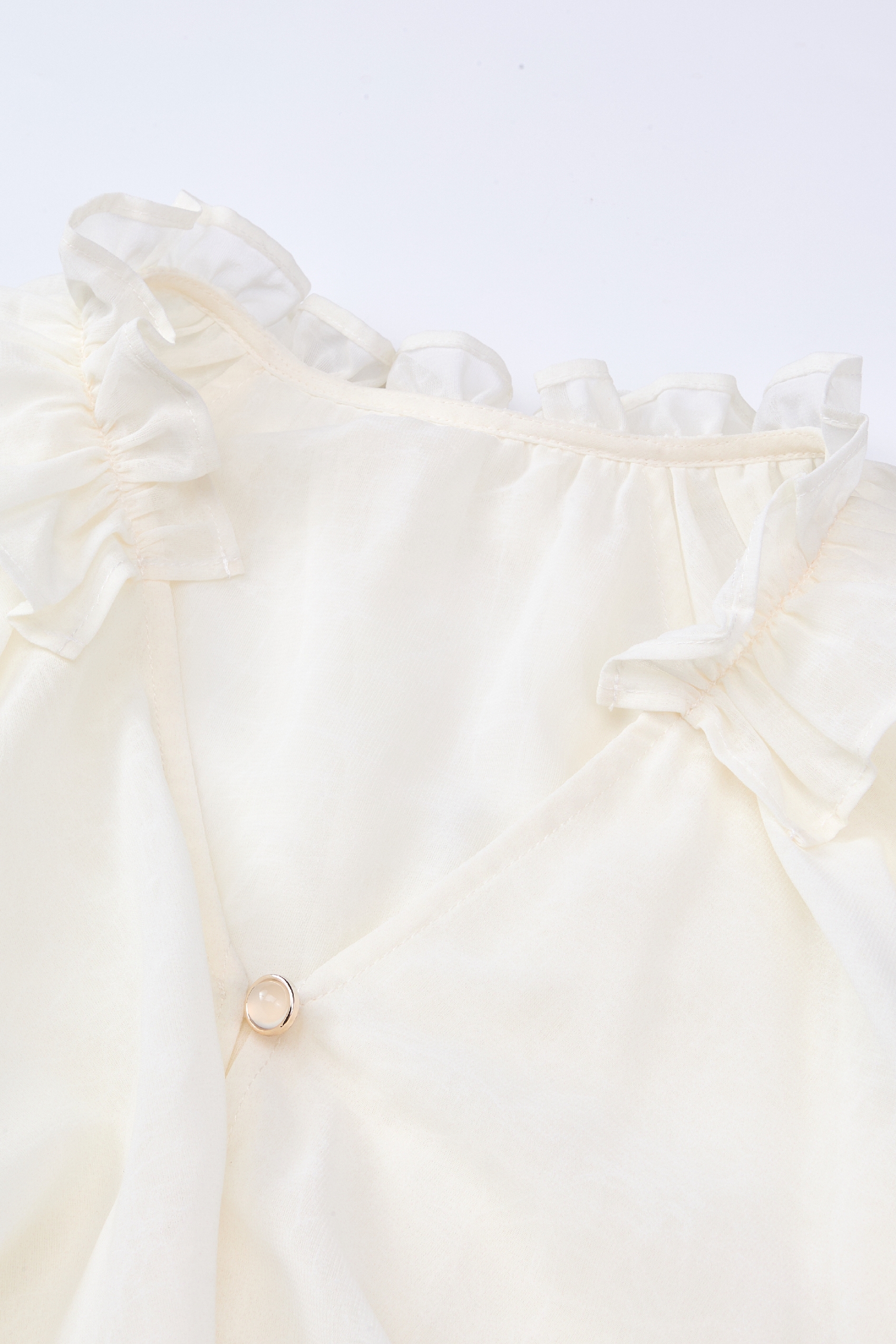 Patchwork Lantern Sleeve Chiffon Blouse