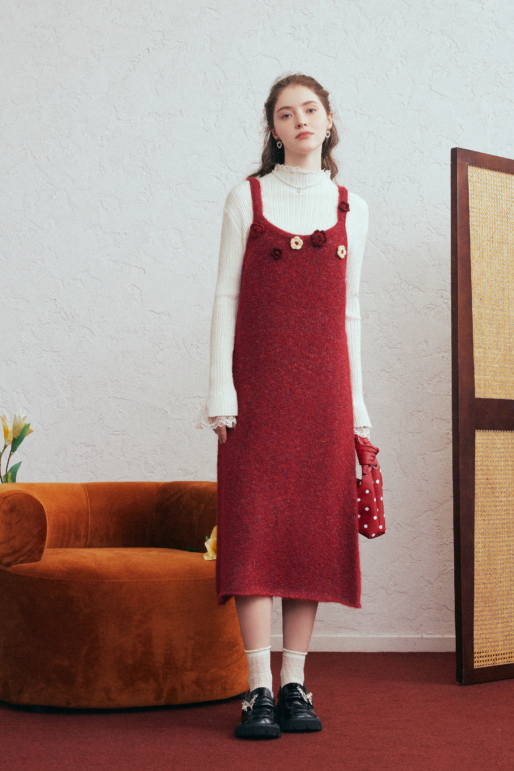 Hand-Crocheted Floral Strappy Knit Dress | LYONSENS Women's Fashion