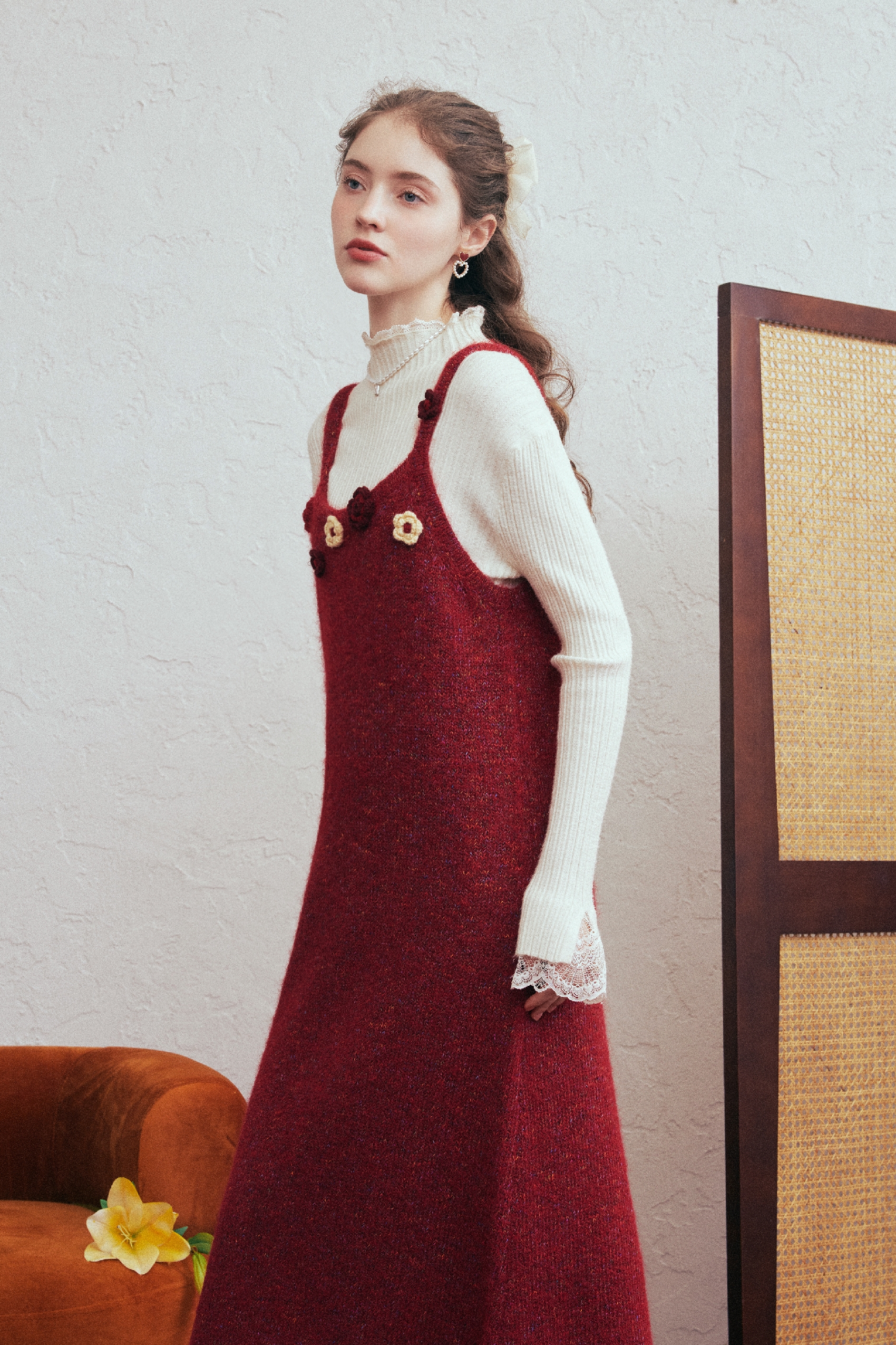 Hand-Crocheted Floral Strappy Knit Dress | LYONSENS Women's Fashion