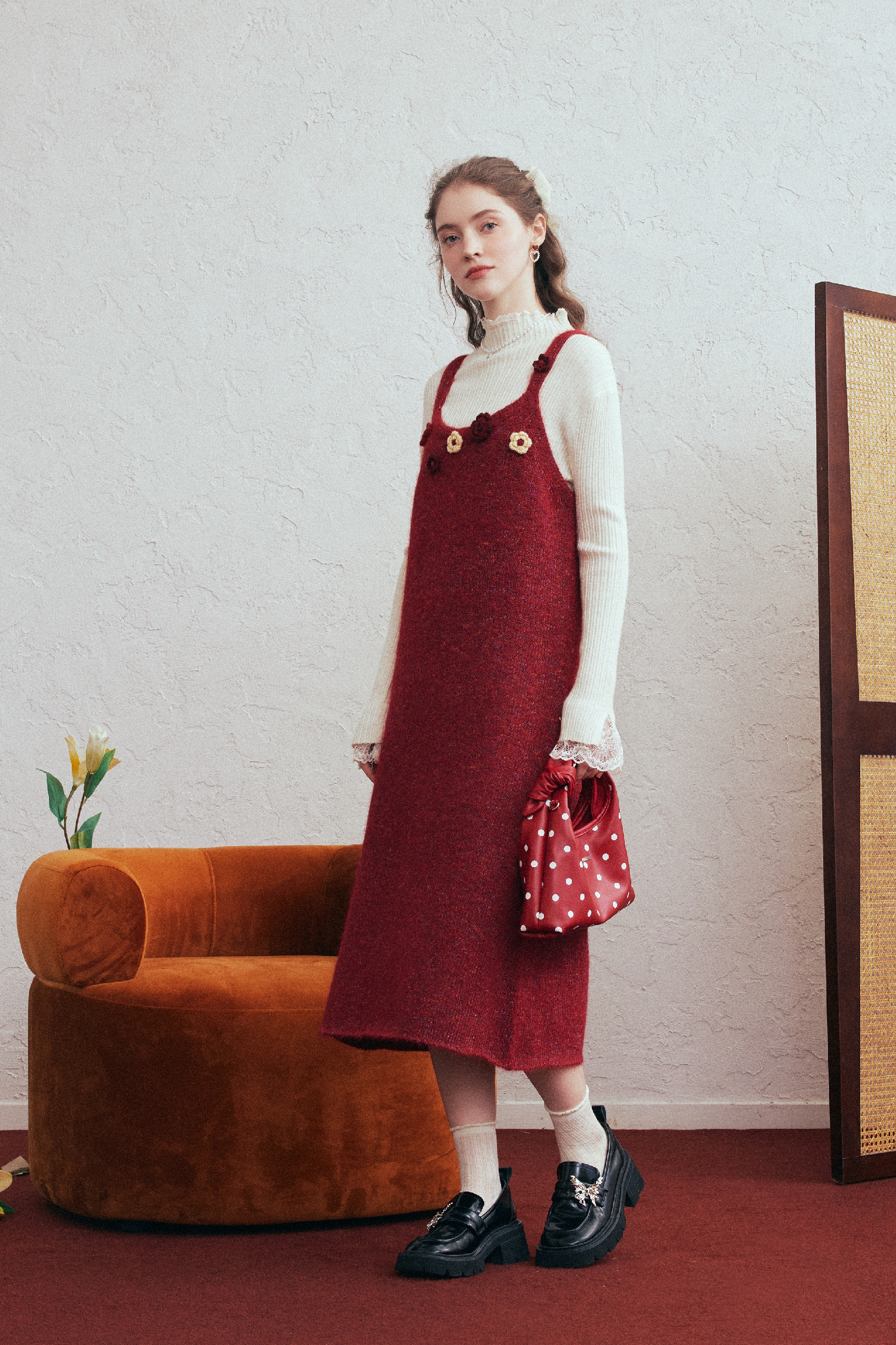 Hand-Crocheted Floral Strappy Knit Dress | LYONSENS Women's Fashion