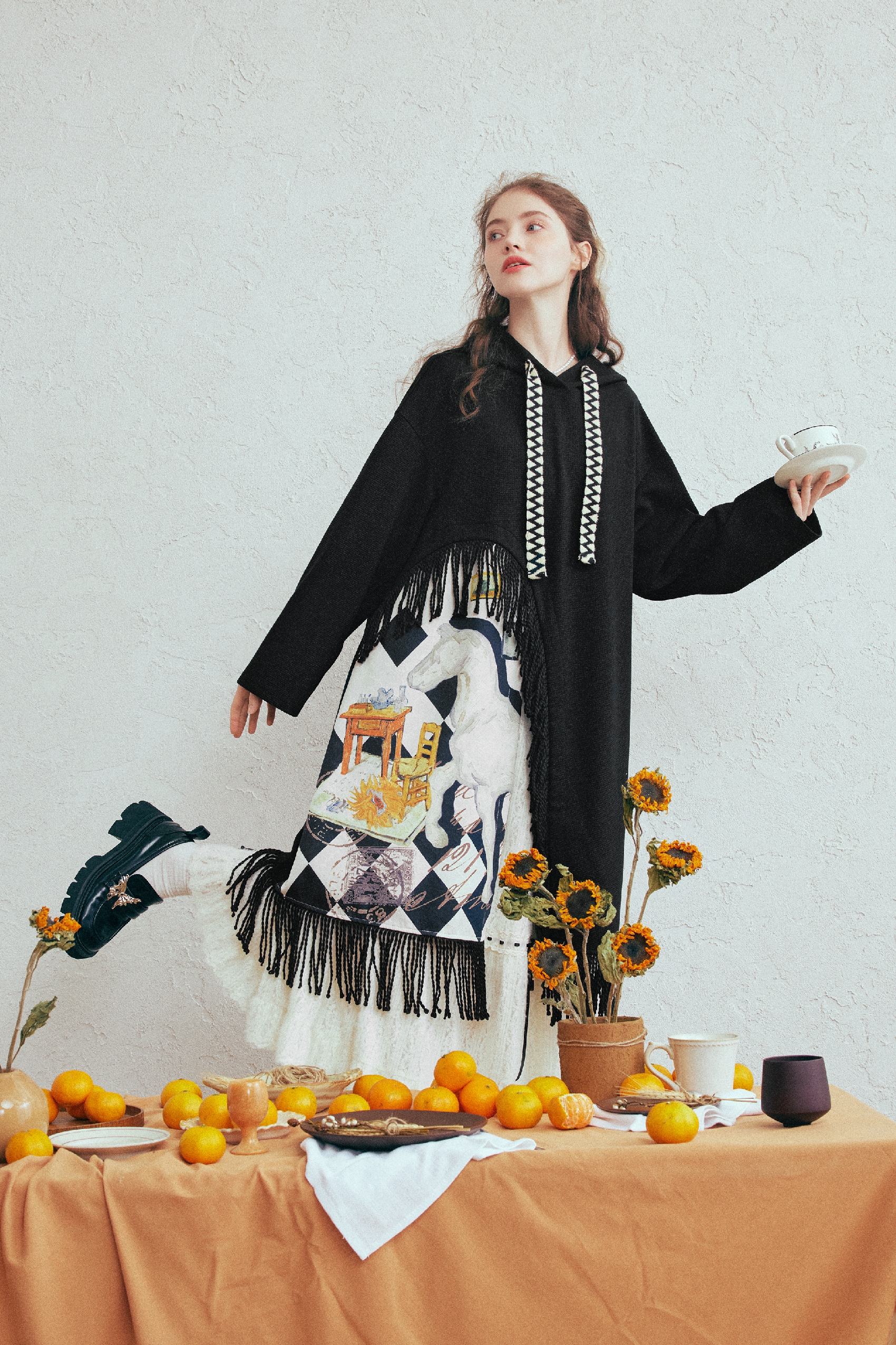 Hooded Designer Sweatshirt Dress