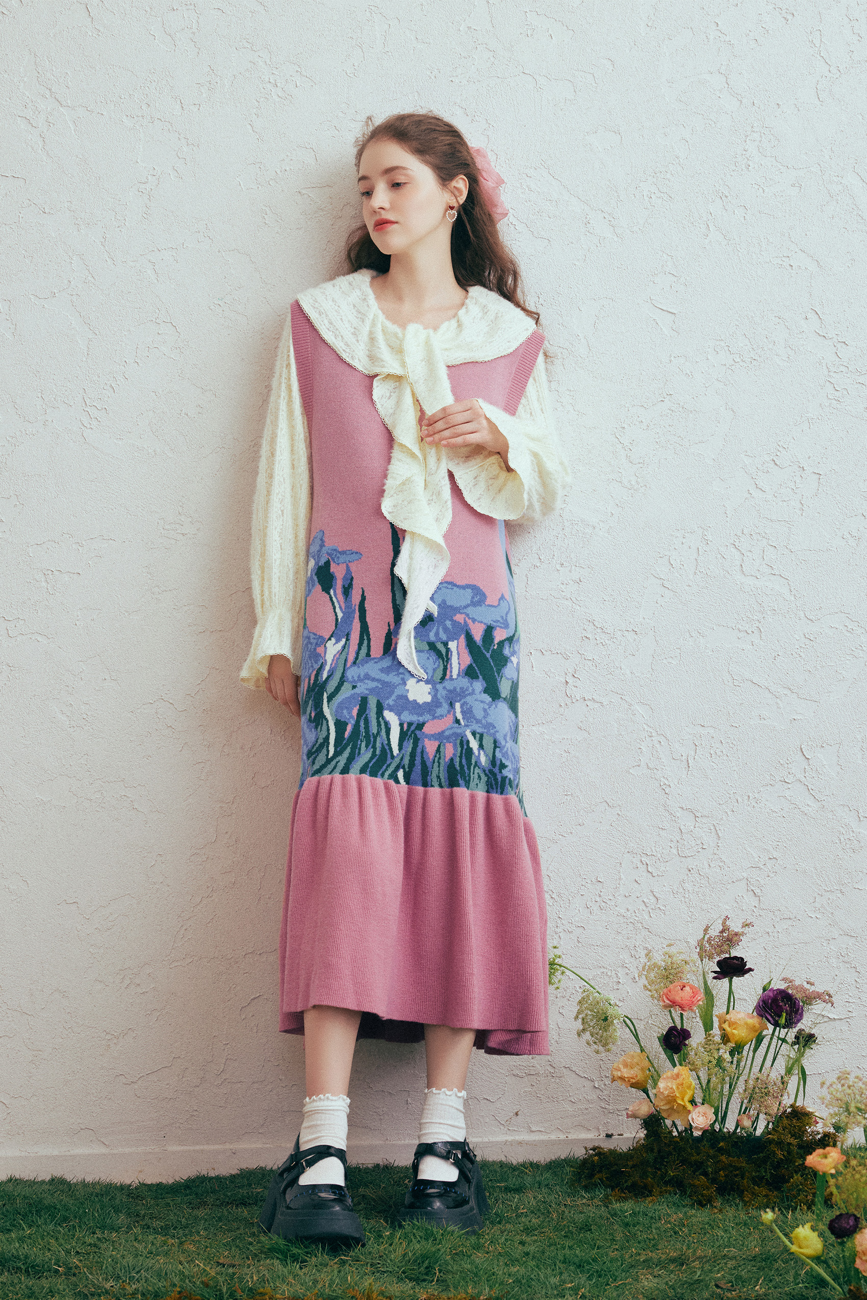 Fresh Printed Knit Vest Dress