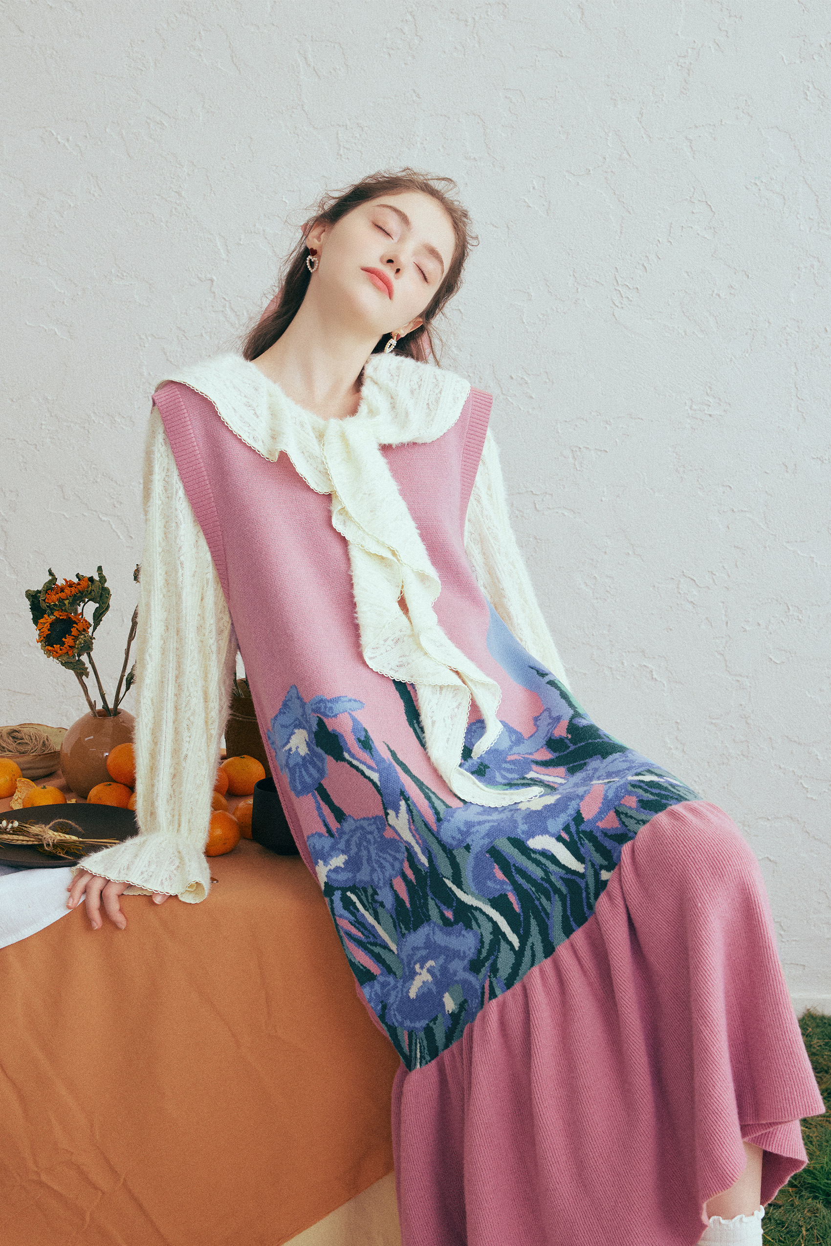 Fresh Printed Knit Vest Dress