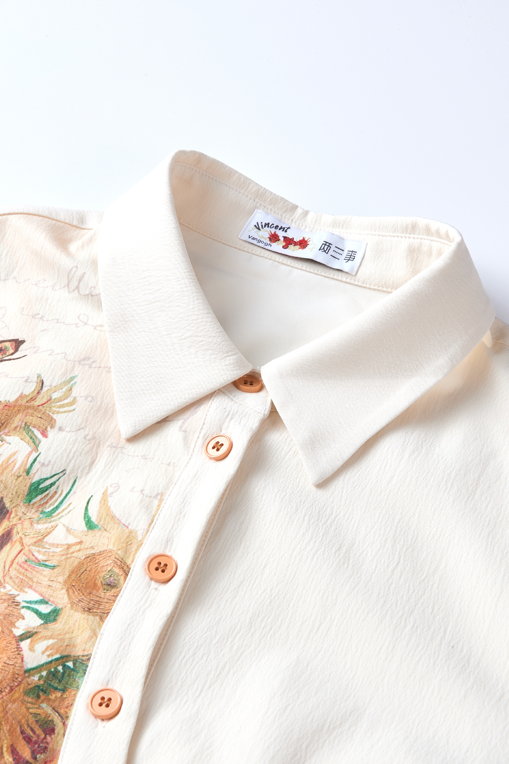 Printed Asymmetric Button Tie-Detail Dress