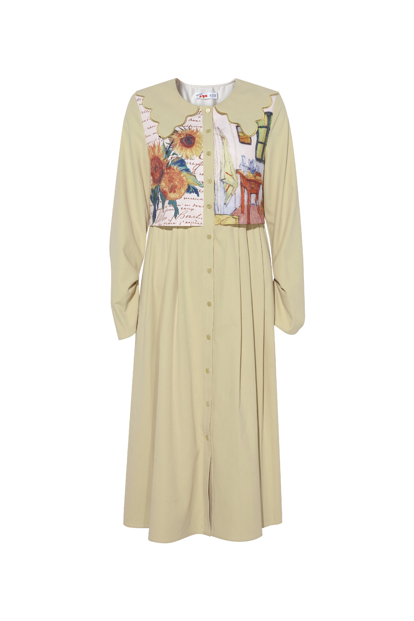 Cottagecore Printed Layered-Look Dress