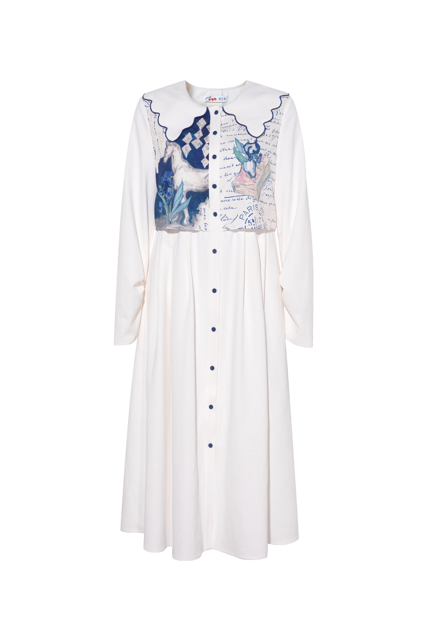 Cottagecore Printed Layered-Look Dress